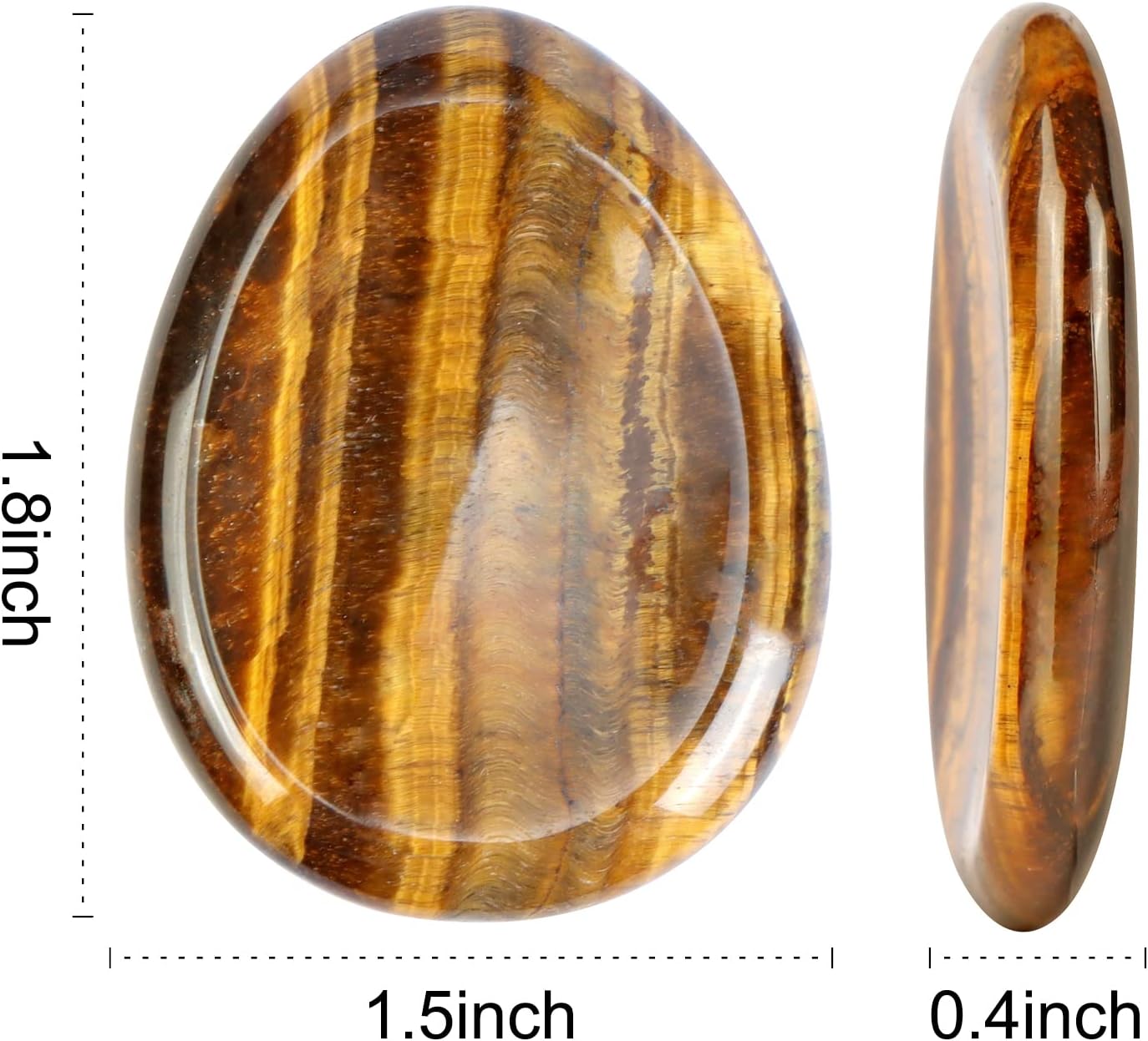 Artistone Tiger Eye Crystal Chakra Thumb Worry Stone Teardrop Reiki Healing Stone Pocket Palm Stones for Anxiety Stress Relief Meditation Therapy Geometry Home Decor