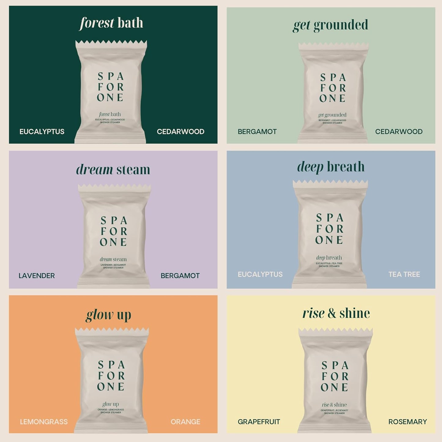 Shower Steamers Aromatherapy 6 Pack - Made in USA with Natural Essential Oils for Christmas Stocking Stuffers, Birthday Gifts for Women and Men, White Elephant - Self Care Variety Pack