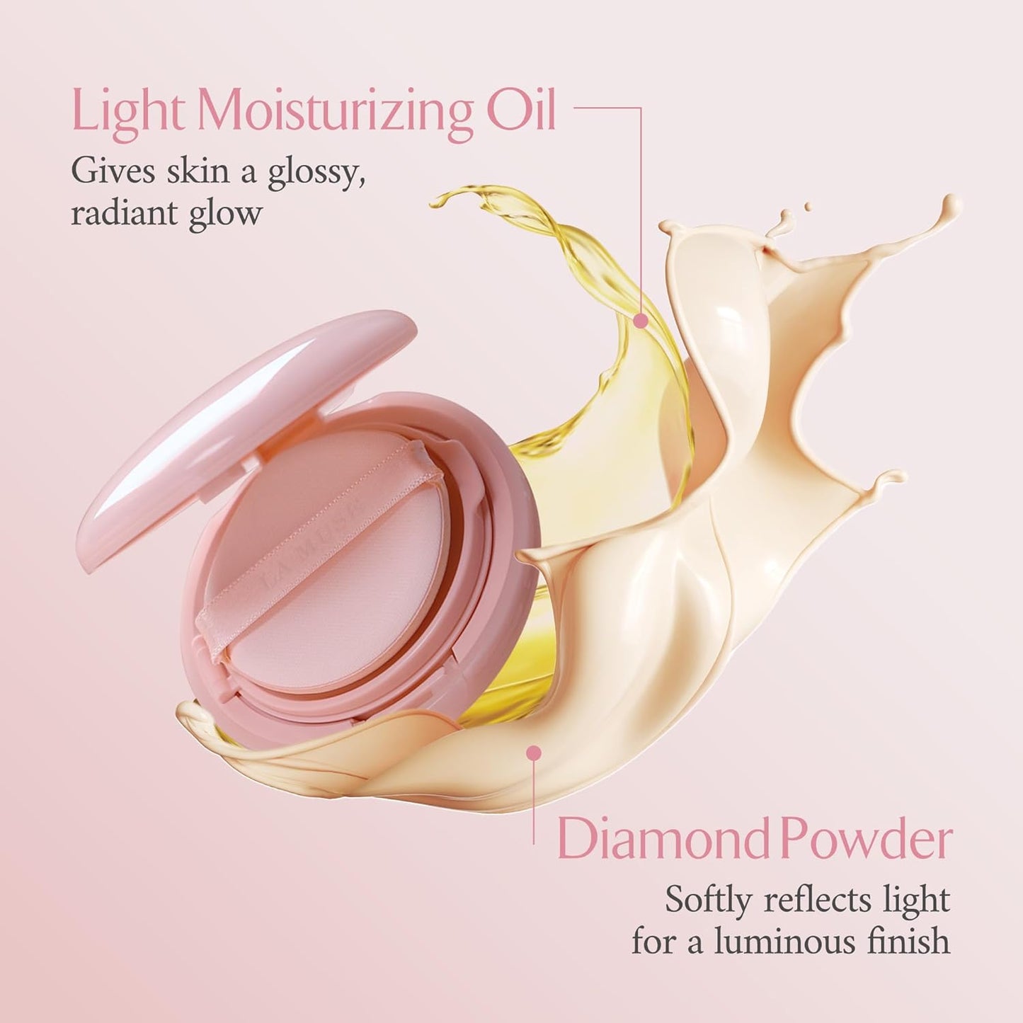 LA MUSE Korean Glow Cushion Foundation(Refill) with PDRN | Shade No.22 Neutral Beige for Medium Skin | 65% Hyaluronic Acid Hydration | Natural Radiant, Lightweight Coverage | Light to Medium Finish