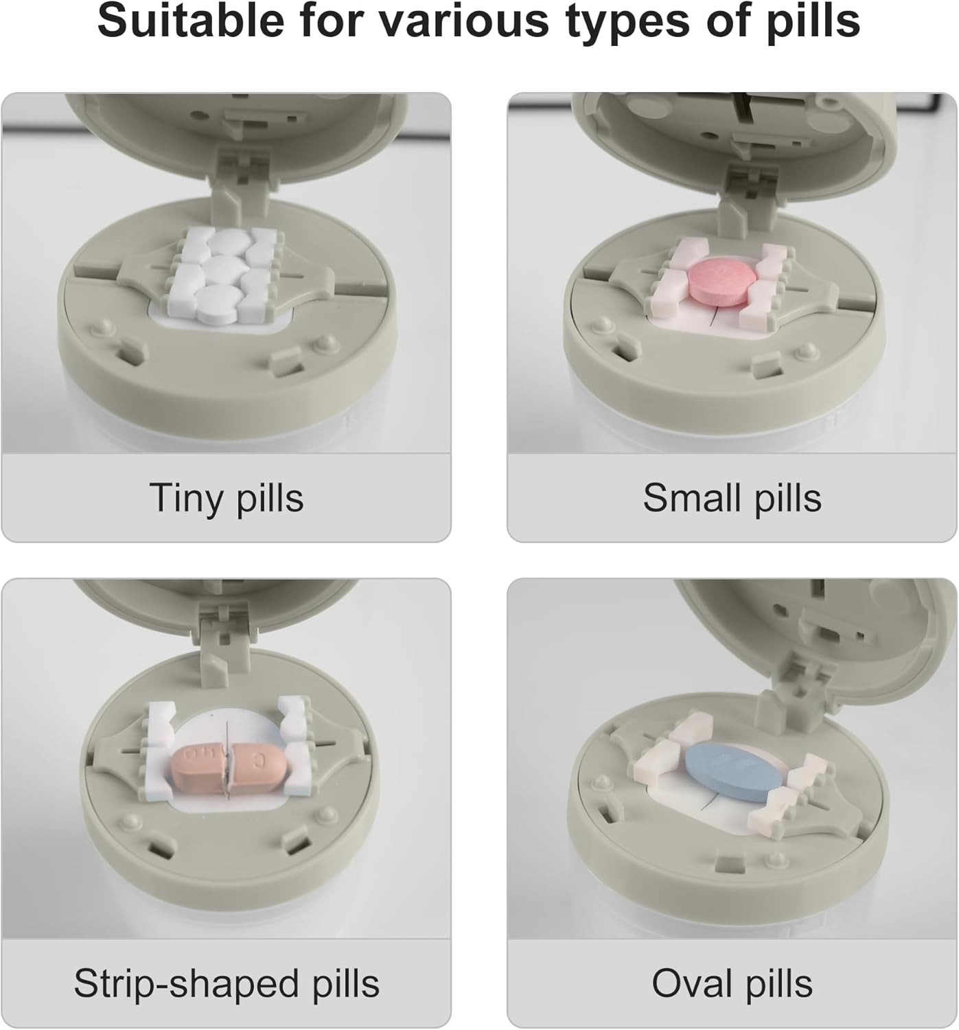 Multi-Function Pill Cutter, 1/2 and 1/4 Pill Splitter for Small and Tiny Pills,Portable and Adjustable Cutter,Storage Case