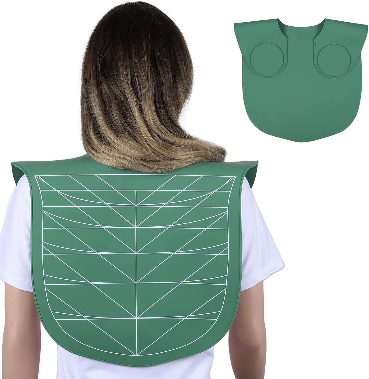 Segbeauty Hair Cutting Guide Mat Green, Longer Silicone Waterproof Cutting Mat for Barber Shop Salon, Professional Salon Hair Cutting Mat with Guidelines Weighted Neck Wrap for Hair Stylist