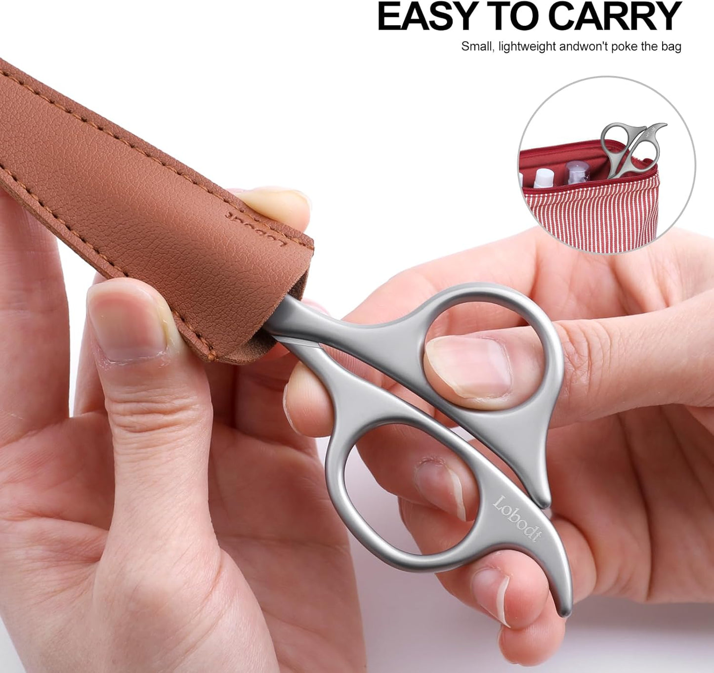 4.7-inch small nose hair scissors, round head, for trimming facial hair, ear hair, eyebrows, eyelashes, bathroom, suitable for both men and women, personal care and beauty (matte silver)