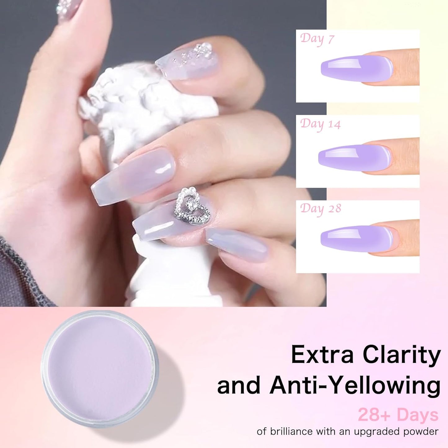 Super Acrylic Powder 28g: 3Pcs Large Capacity Fuchsia Pink Lilac Breeze Nail Polymer for 3D Art Carving French Extension - 1oz. Cherry Blossom Professional Acrylic Powder No Need Lamp