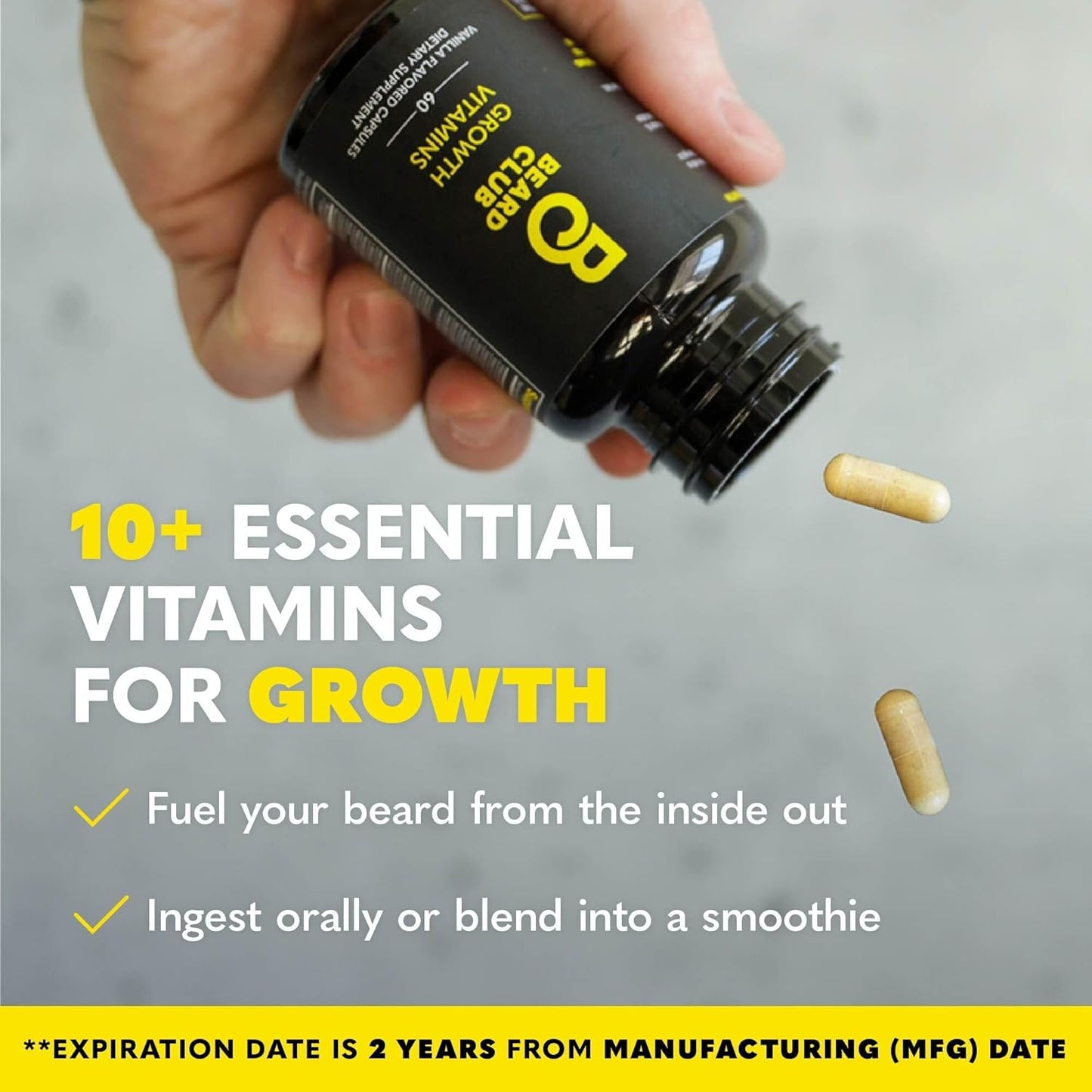 The Beard Club Signature Beard Growth Kit - Derma Roller, Beard Growth Oil, Beard Growth Vitamins, Vitamin Spray & Beard Brush - Gift Set