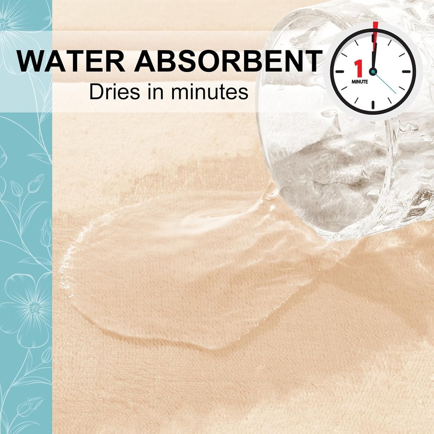 Grandaily Memory Foam Bath Mat Rug 30x20, Ultra Soft, Non-Slip and Absorbent Bathroom Rugs, Machine Wash Dry, Comfortable Bath Carpet for Bathroom Floor, Tub and Shower, Beige