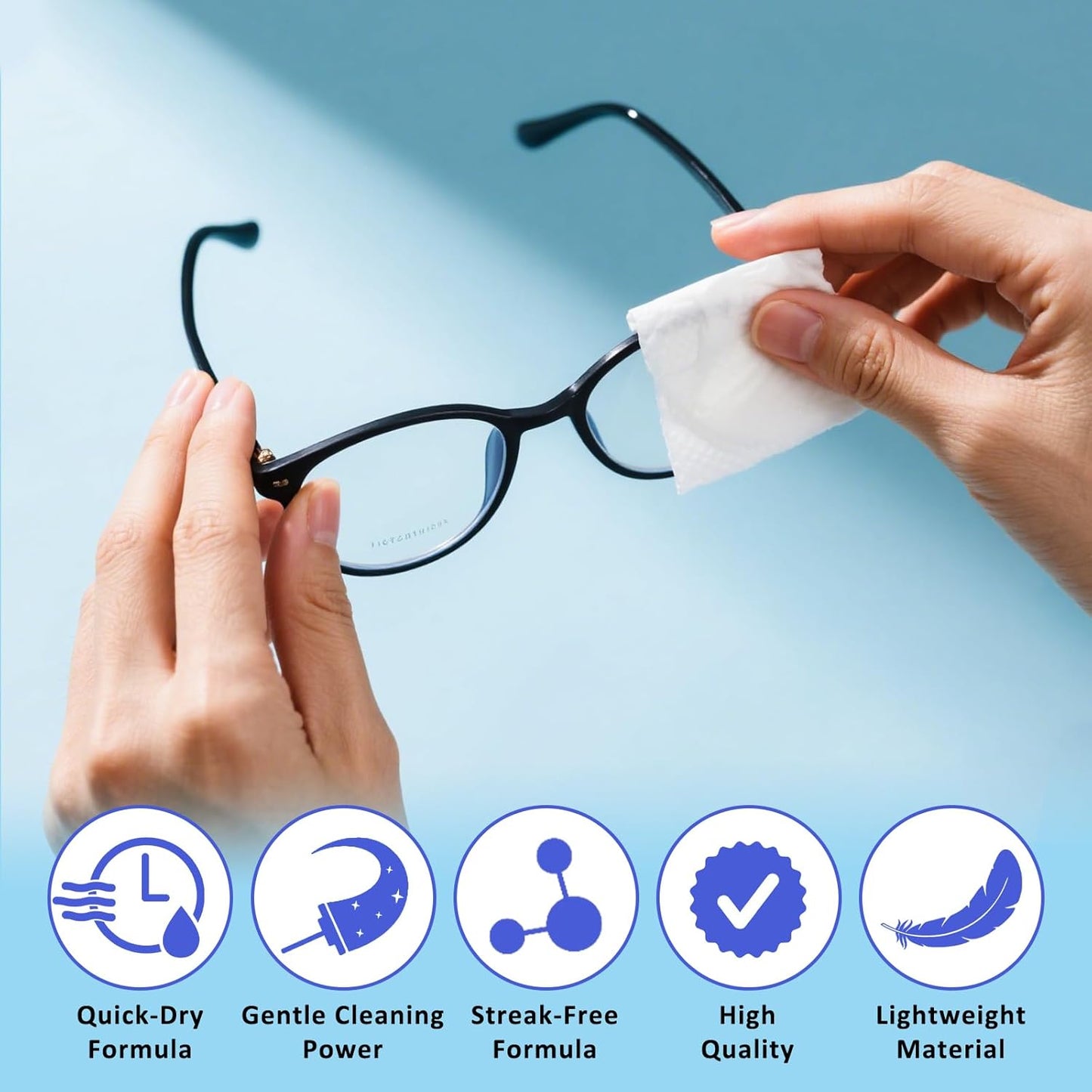 Eye Glasses Cleaner Wipes,Lens Wipes for Glasses/Sunglasses/Eyeglasses,Cleaning Wipes,Lens Wipes Individually Wrapped,Safe for All Lens Surfaces(300PCS)