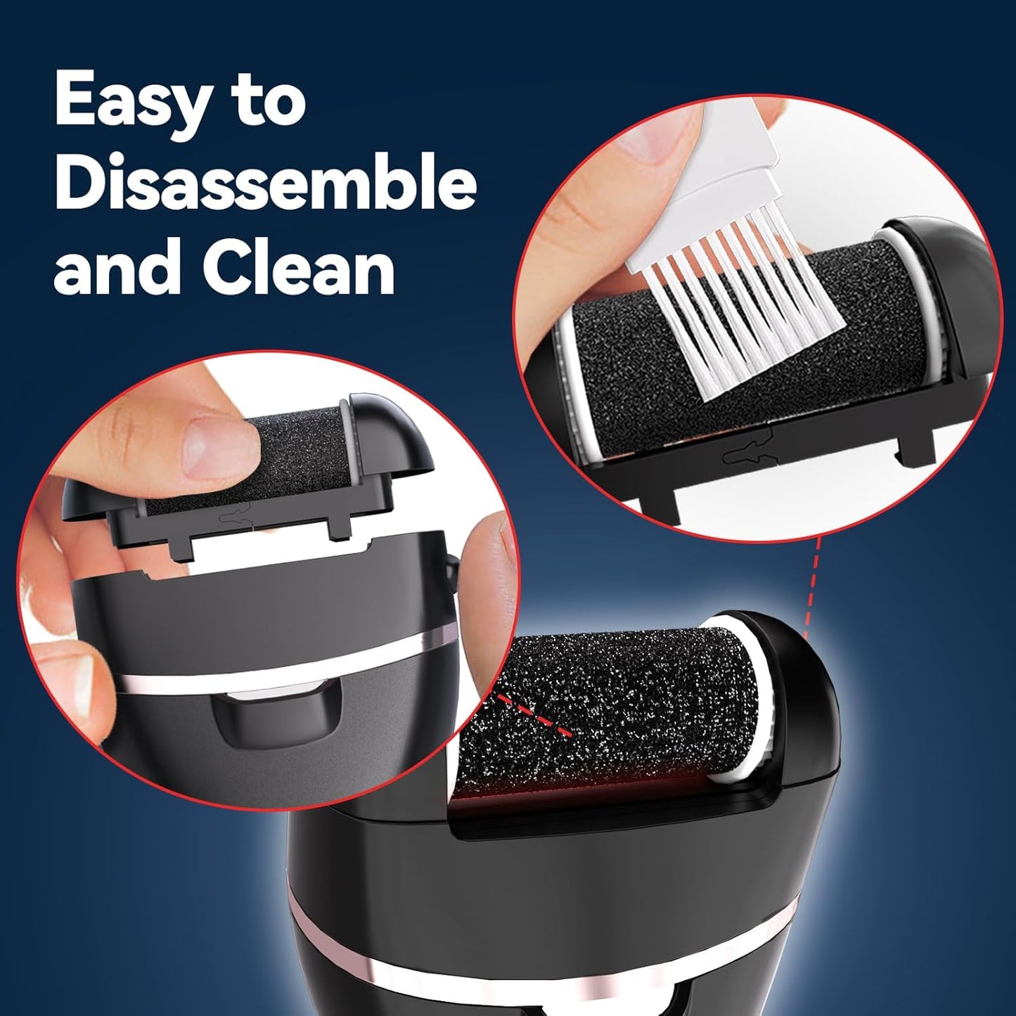 Electric Callus Remover for Feet with 6 Roller Heads 2 Speed Rechargeable Waterproof Foot File Pedicure Kit Foot Spa Products