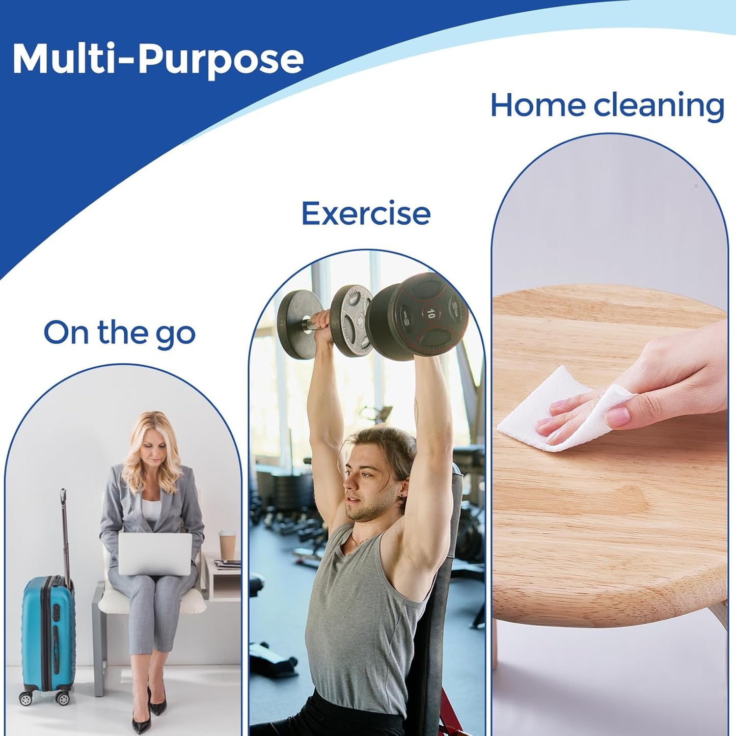 MATERN'ELLA Adult Wet Wipes, Cleansing Wash Cloths for Elderly Care, 99% Pure Water for Incontinence, Personal Bath, Alcohol-Free, 4 Flip-Top Packs(320 Wipes Total)