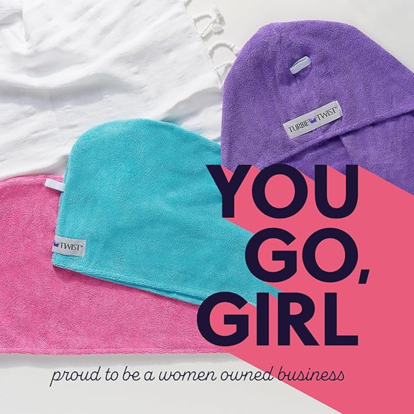 Turbie Twist 2-Pack Extra Long Microfiber Hair Towel for Beauty, Travel, Gifting - Hair Wrap Turban for Long & Thick Hair - Premium Personal Care - White & White