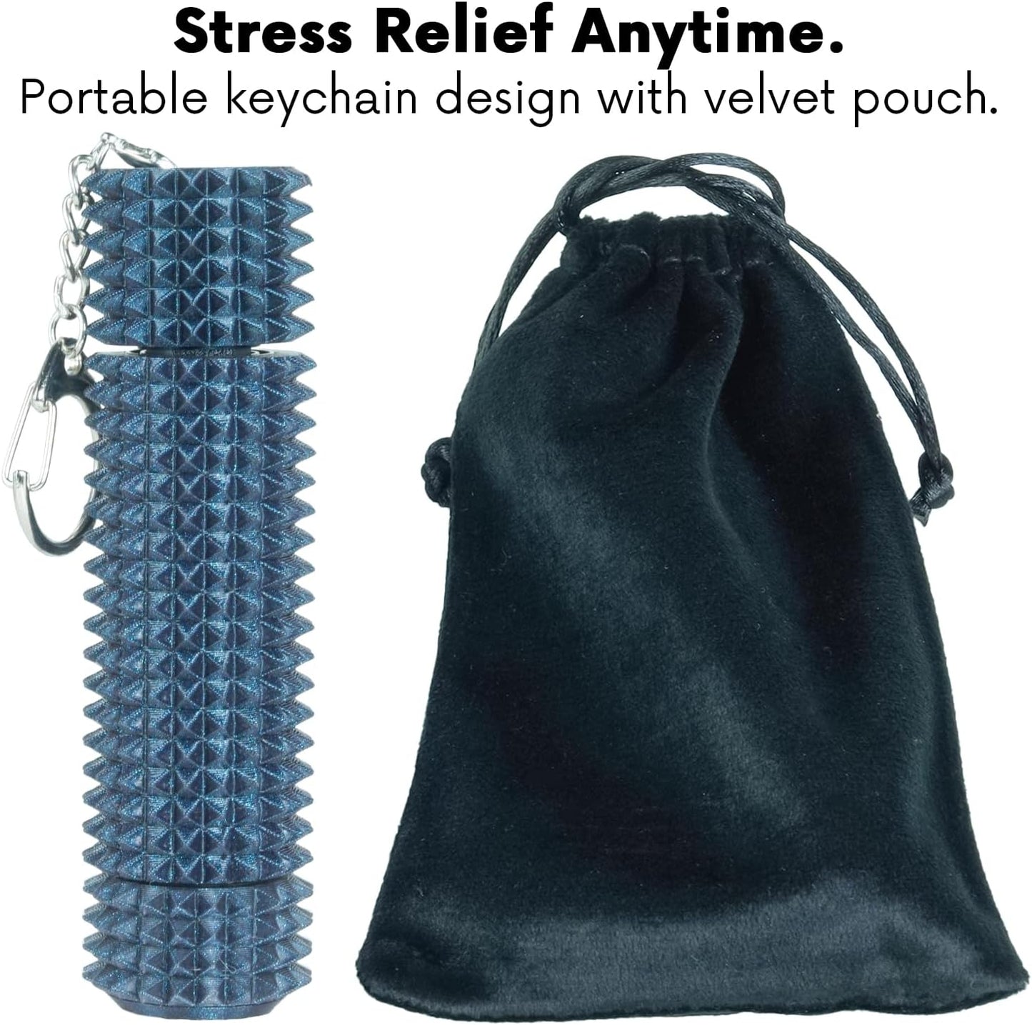 Fidget Roller Adults Teens Sensory Little Stim Gadget for Anxiety Relief Mild Ouchie,Desk Focus Tool Portable Hand Spinner Gifts Idea White Elephant Stocking Christmas(Shimmer Black,Compact Fit)