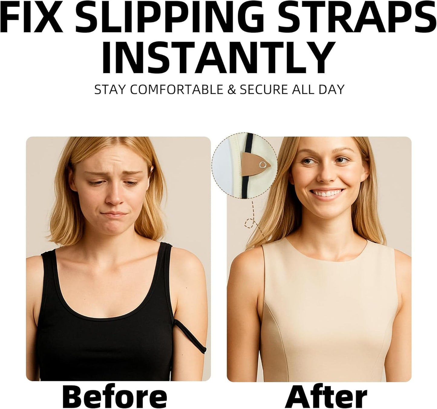 Bra Strap Holders For Women Snap-On Shoulder Strap Retainers For Slipping Prevention, Invisible Bra Fix For Dress&Tops