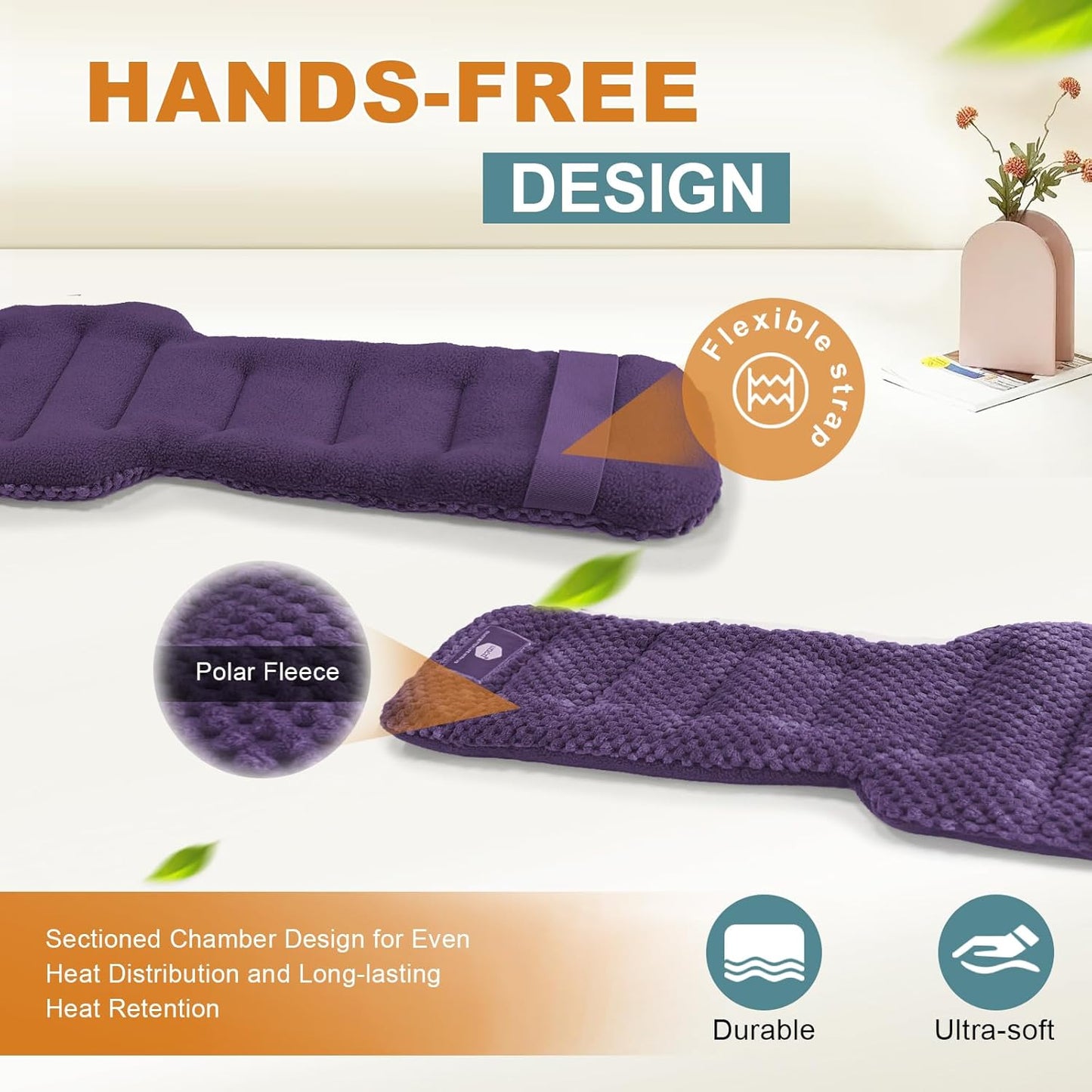 uncn Microwavable Heating Pads for Neck and Shoulders Pain Relief Microwave Heat Pack Versatile Weighted Moist Heated Neck Wrap Reusable Herbal Nature Calming Beanbag Warm Compress 29X7 in 2.4Pounds