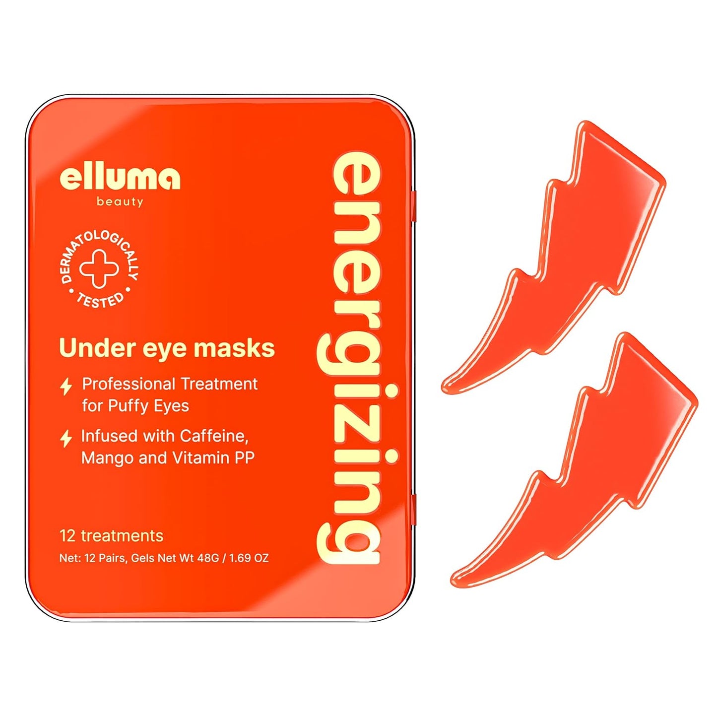 Under Eye Patches 12 Pairs of Themed Hydrogel Eye Gel Pads - For Puffy Eyes and Dark Circles, Under Eye Bags, Wrinkles - Energizing Set with Caffeine