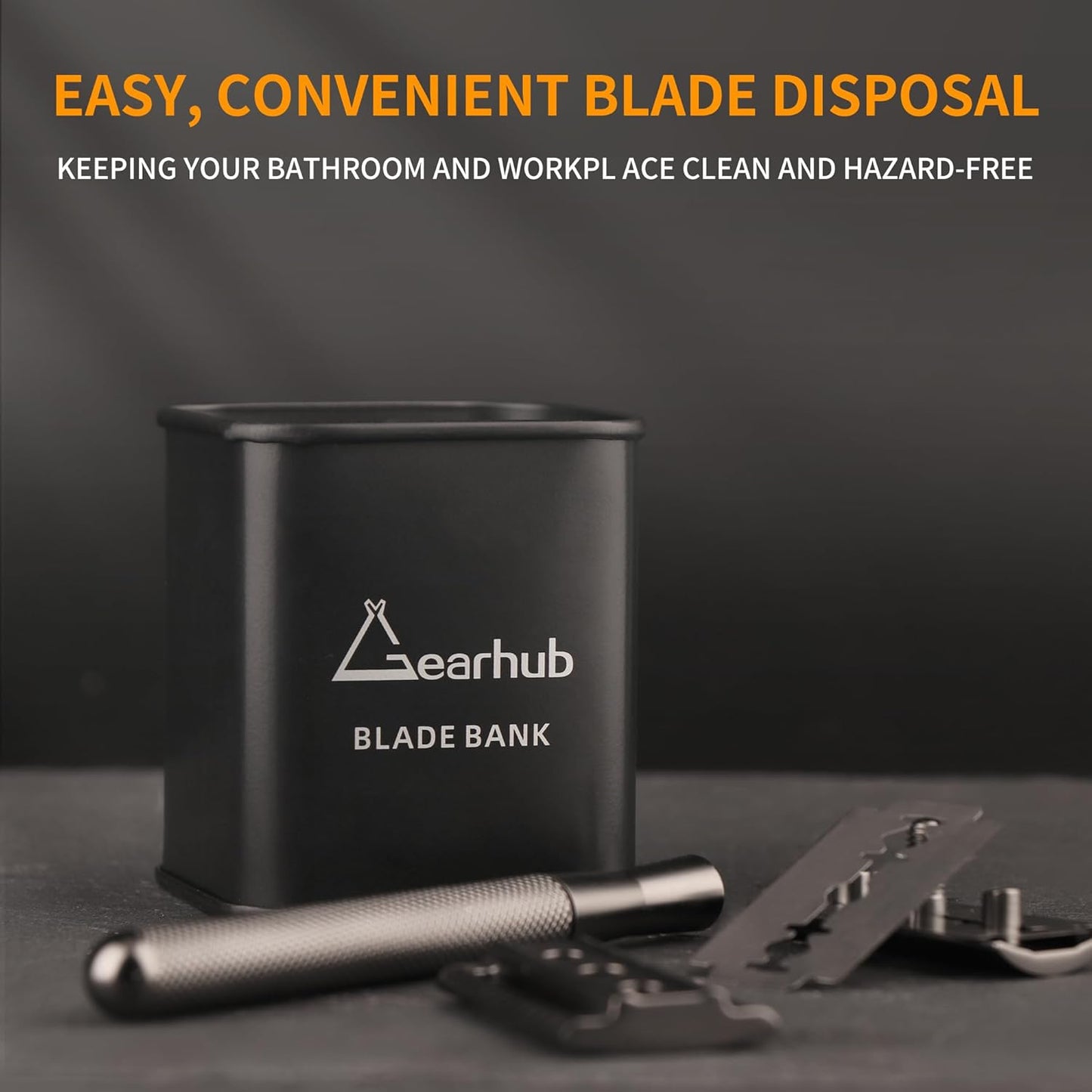 Gearhub 2 Pack Blade Bank Safely Store Used Safety Razor Blades Large Capacity Disposal for Barber Shops & Personal Use Sealed Design Holds 300+ Blades, Compact & Durable