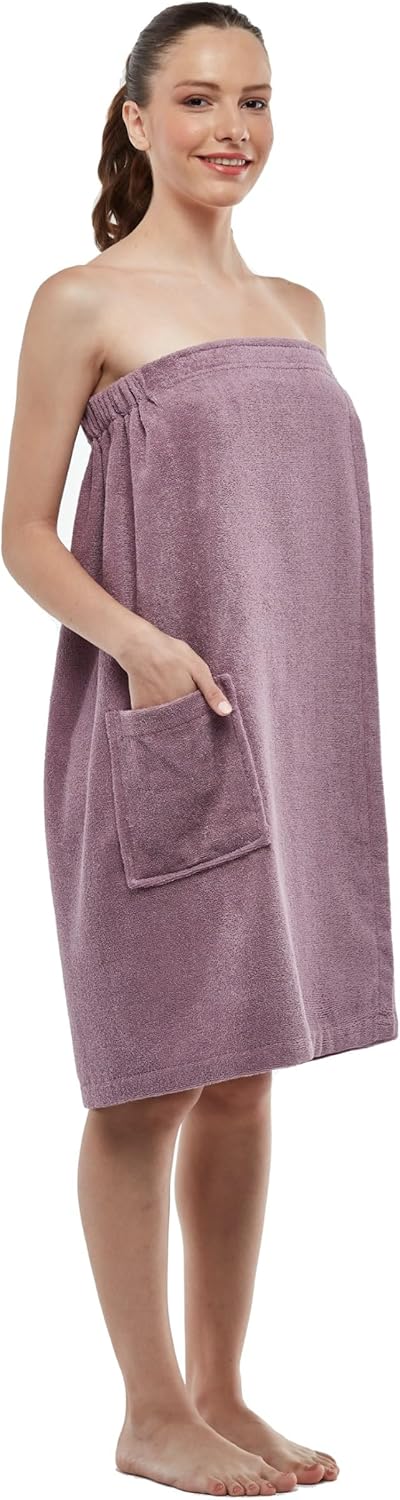ESKYMODE Womens Terry Cotton Bath Robe Wrap, Women's Spa Shower Towel Bathrobe