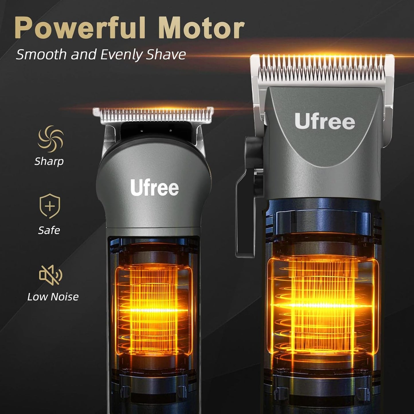 Ufree Beard Trimmer for Men Professional with Hair Clippers, Barber Clippers and Trimmers Set, Electric Razor Shavers for Men, Cordless Mens Grooming Kit for Nose, Ear, Face, Hair, Gifts