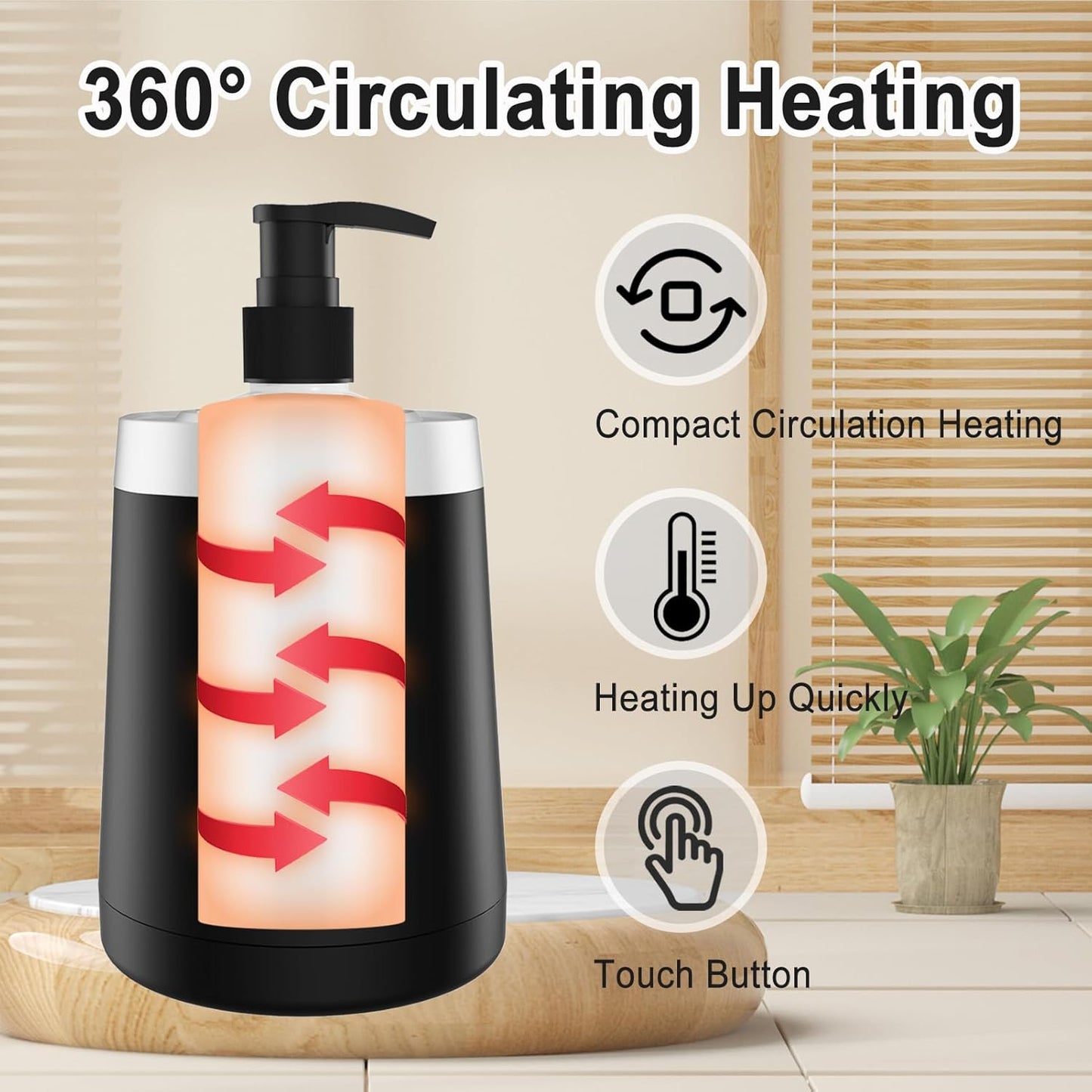 Massage Oil Warmer Digtal Lotion Warmer for SPA, Automatic Oil Warmer For Massage Oil Lotion Cream Heater for Salon, Home, with Two Oil Bottle Dispenser (black)