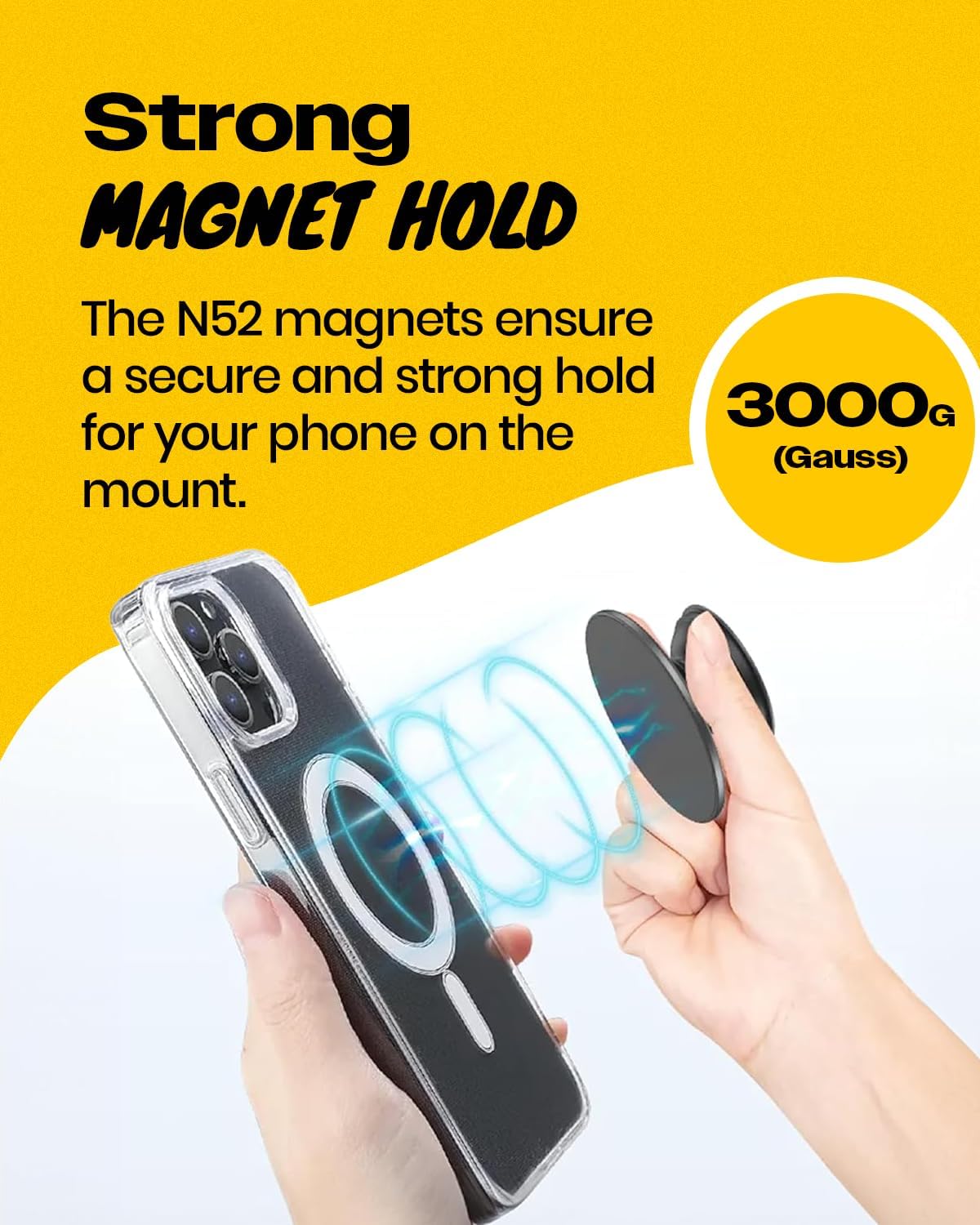 Bling Bling Glitter Phone Grip & Stand - Elegant Magnetic Phone Grip Holder for Secure Grip and Hands-Free Viewing (Gold)