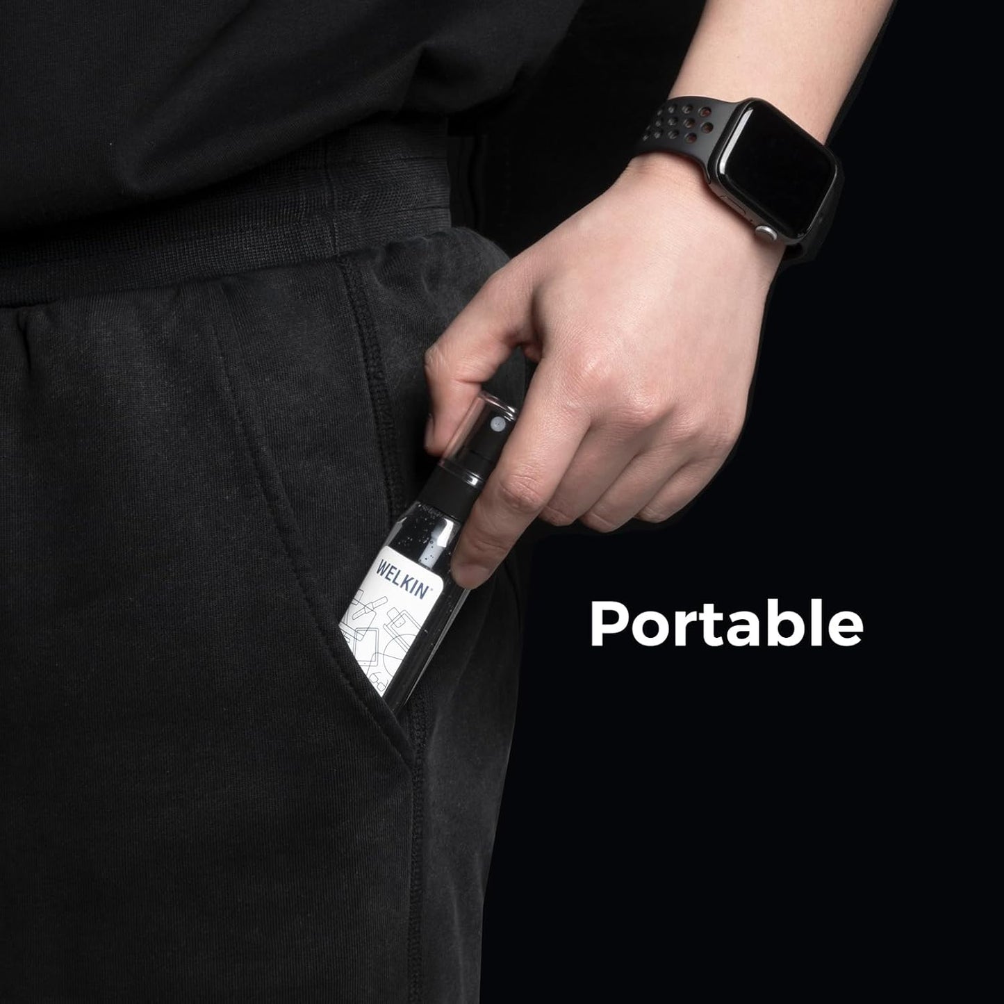 WELKIN Screen Cleaner Spray Kit (550ml + 60ml) - Cleaning Mist for TV, Laptop, Computer, Phone Touchscreen - 2 Sprayers，1 Microfiber Cloth & 1 Glass Wipe Included