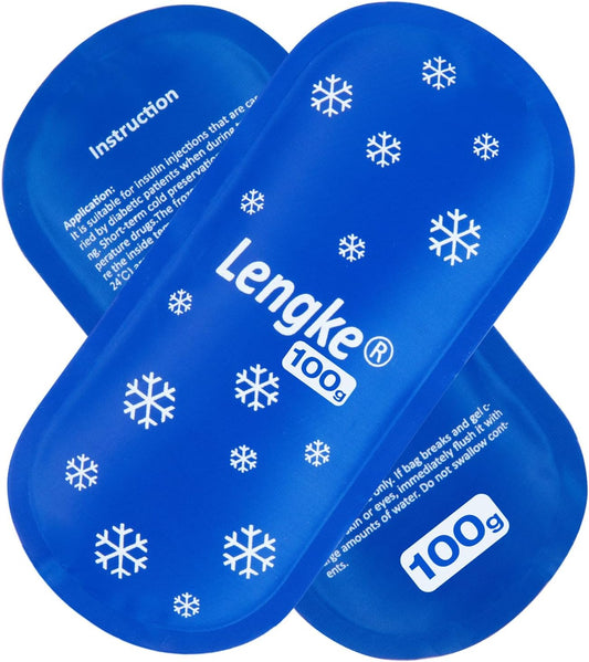 Leng Ke TSA Approved Ice Packs 2 Pcs, 100g Travel Ice Packs for Insulin Cooler Travel Case, Reusable Ice Packs for Travel
