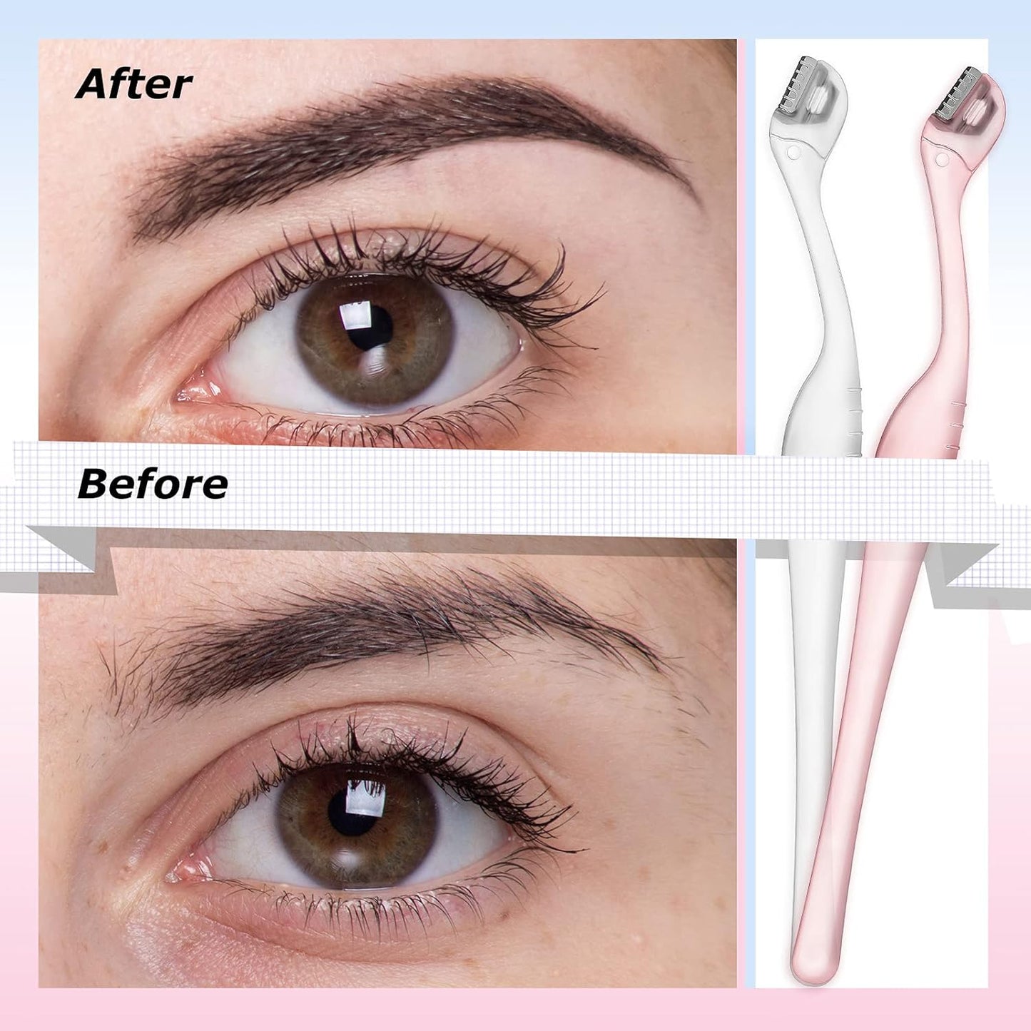 6Pcs Eyebrow Razor Mini Eyebrow Razor Trimmer Female Face Shaver Lip Hair Remover with Precision Cover Small Shaver for Women Makeup Face Care Tools(Clear, Clear Purple, Light Blue)