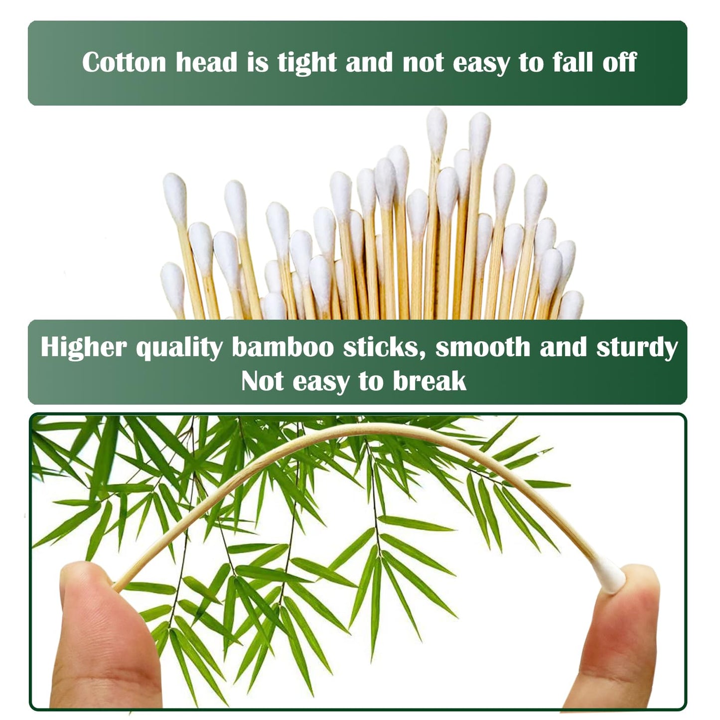 500 PCS 6" Long Cotton Swabs with Bamboo Handle for Makeup, Gun Cleaning or Pets Care