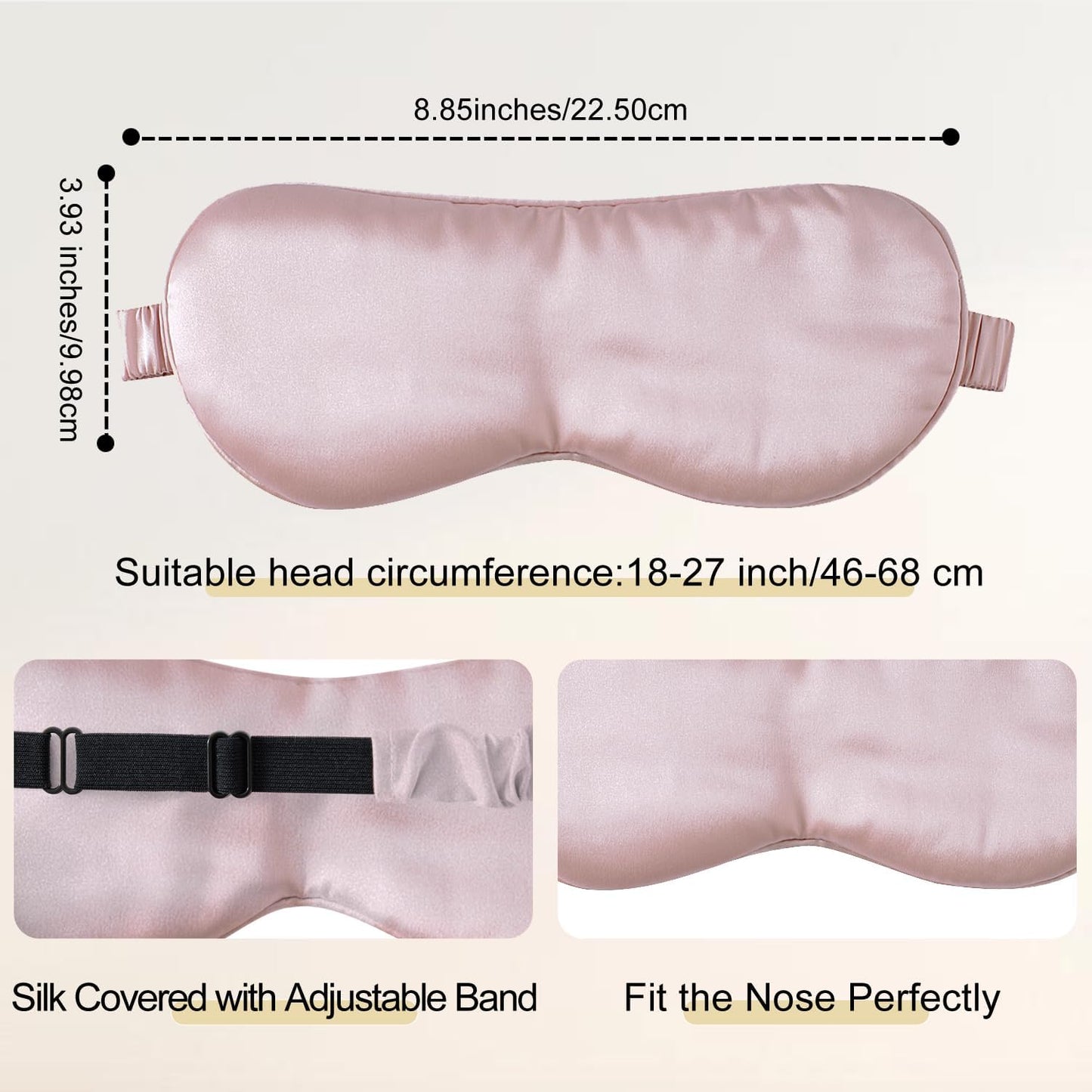 ZIMASILK 100% 22 Momme Pure Mulberry Silk Sleep Mask,Filled with 100% Mulberry Silk,Silk Wrapping Strap- Super Soft & Comfortable Sleep Eye Mask for Sleeping (Light Plum)