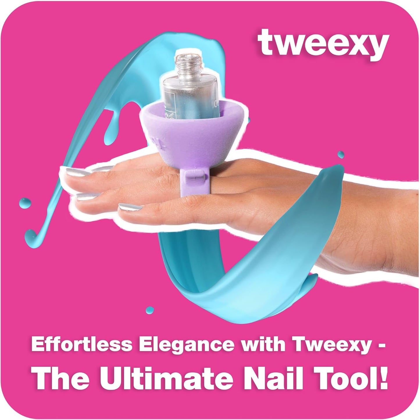 tweexy Wearable Nail Polish Holder Ring - Nail Polish Bottle Holder for Easy Application | Perfect for Fingernail Painting, Manicure & Pedicure | Nail Polish Accessories (Lilac Dreams)