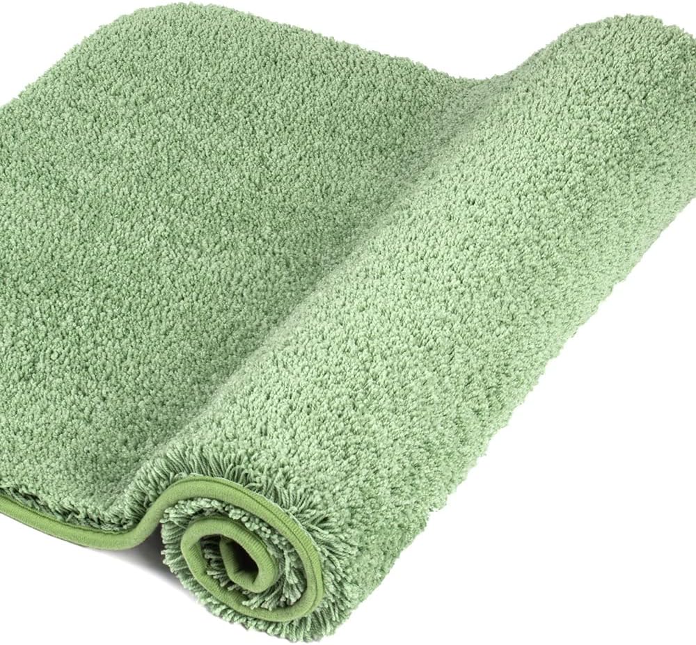 Walensee Large Bathroom Rug (24 x 40, Sage Green) Extra Soft and Absorbent Shaggy Bath Mat Machine Washable Microfiber Non Slip Luxury Floor Mat