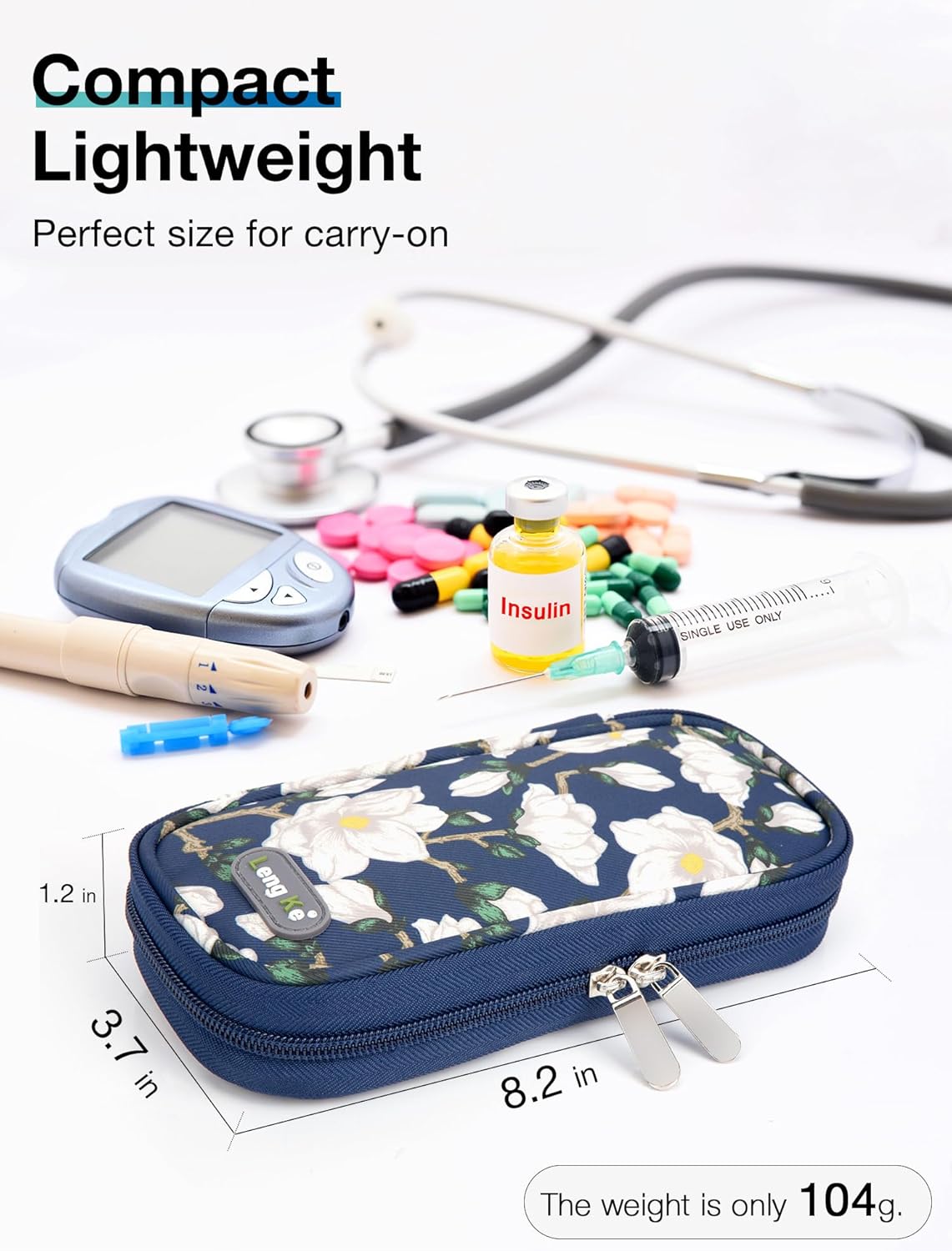 Insulin Cooler Travel Case with 2 TSA Approved Ice Packs, Diabetic Medication Insulated Cooling Bag for Insulin Pens and Diabetic Supplies Storage, Compact for Daily Life and Trips