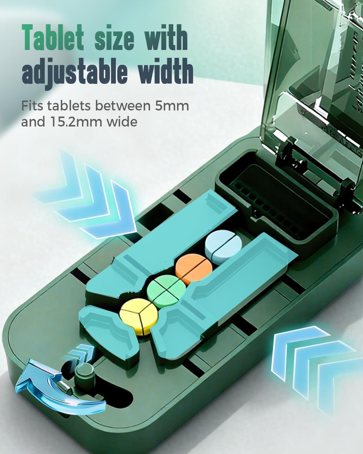 Pill Cutter Splitter for Small and Large Pills, 2026 Upgraded Portable Pill Cutter 1/4, 1/2 and 1/3 for Multiple Splitter Pills, Professional Pillss Cutting and Crusher with Storage Device (White)