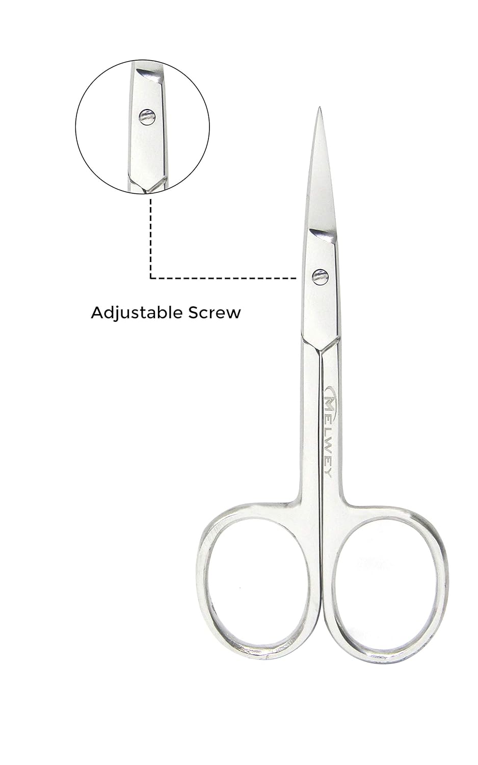 Eyebrow Scissors & Small Cuticle Scissors, Curved Blade Manicure TSA Scissors. Stainless-Steel Scissors for Eyelashes, Facial Hair, Pubic, Men Moustache & Beard.