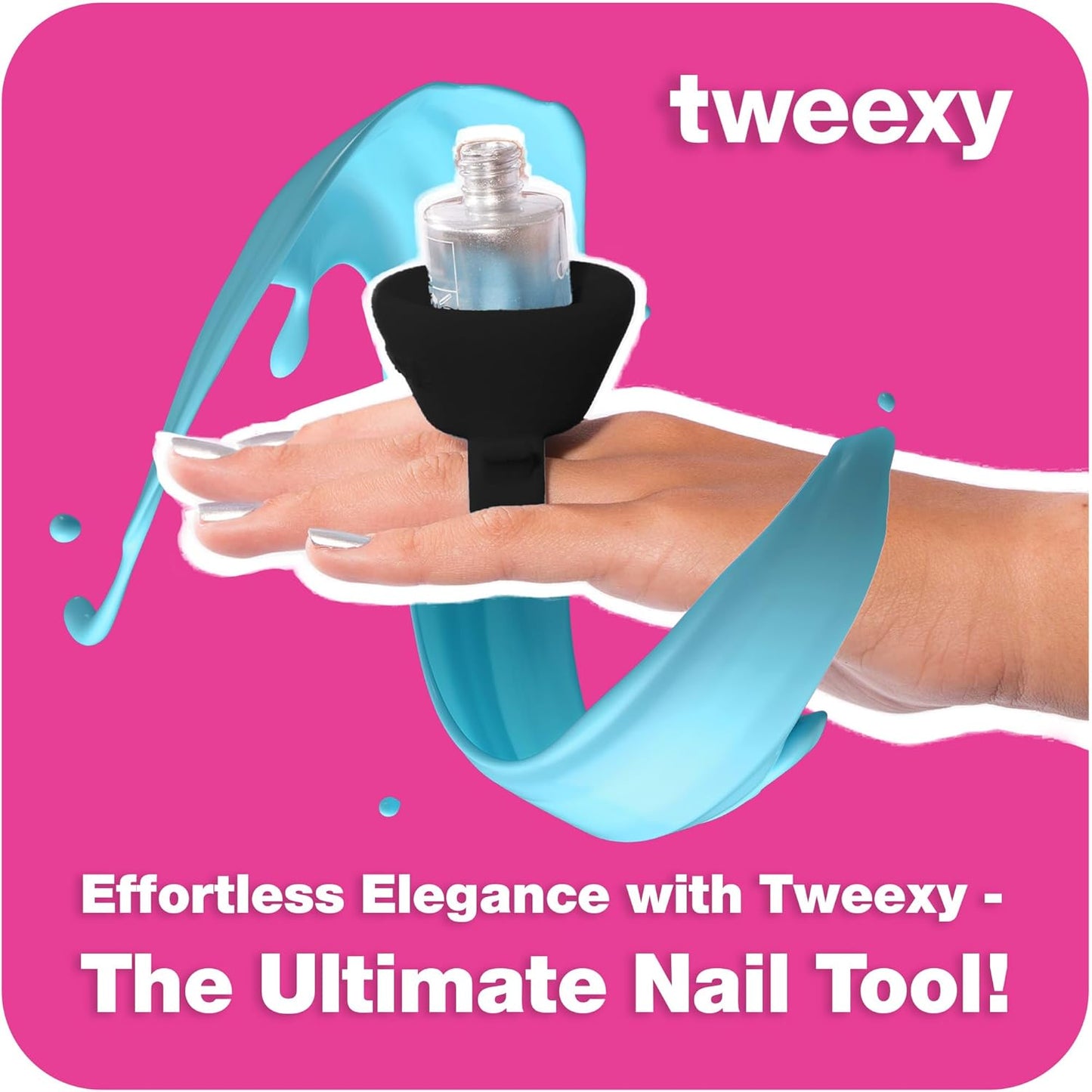 tweexy Wearable Nail Polish Holder Ring - Ideal Gift for Teenage Girls - Nail Polish Holder Stand for Manicure & Pedicure, Fingernail Painting - Nail Polish Accessories (Black Moon)