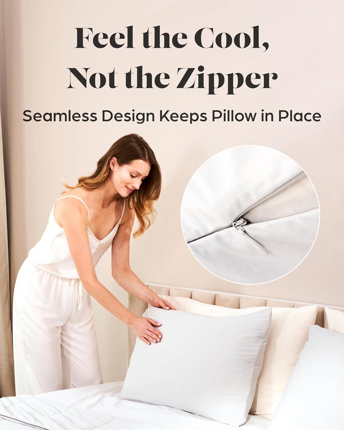 Lavish Comforts® Cooling Pillowcase Set – Cold Touch SleepCool™ Fabric with Silver-Infused Ions, Ultra-Smooth, Breathable, Hypoallergenic, Skin-Friendly, Hair-Safe – King White Pillow Cases (Set of 2)