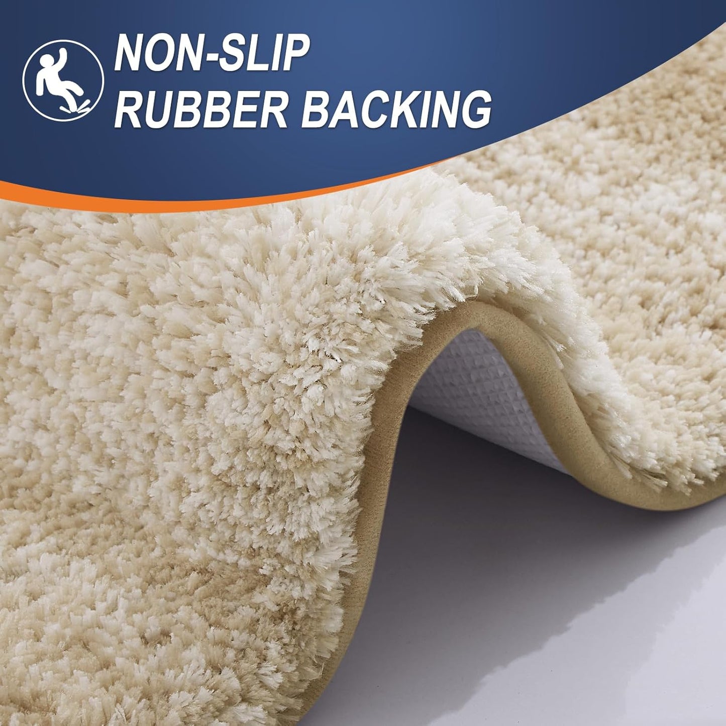 OLANLY Bathroom Runner Rugs 59x20, Extra Soft Absorbent Microfiber Bath Rugs, Rubber Backing, Quick Dry, Machine Washable Bath Mats for Bathroom Floor, Tub and Shower, Home Decor Accessories, Tan