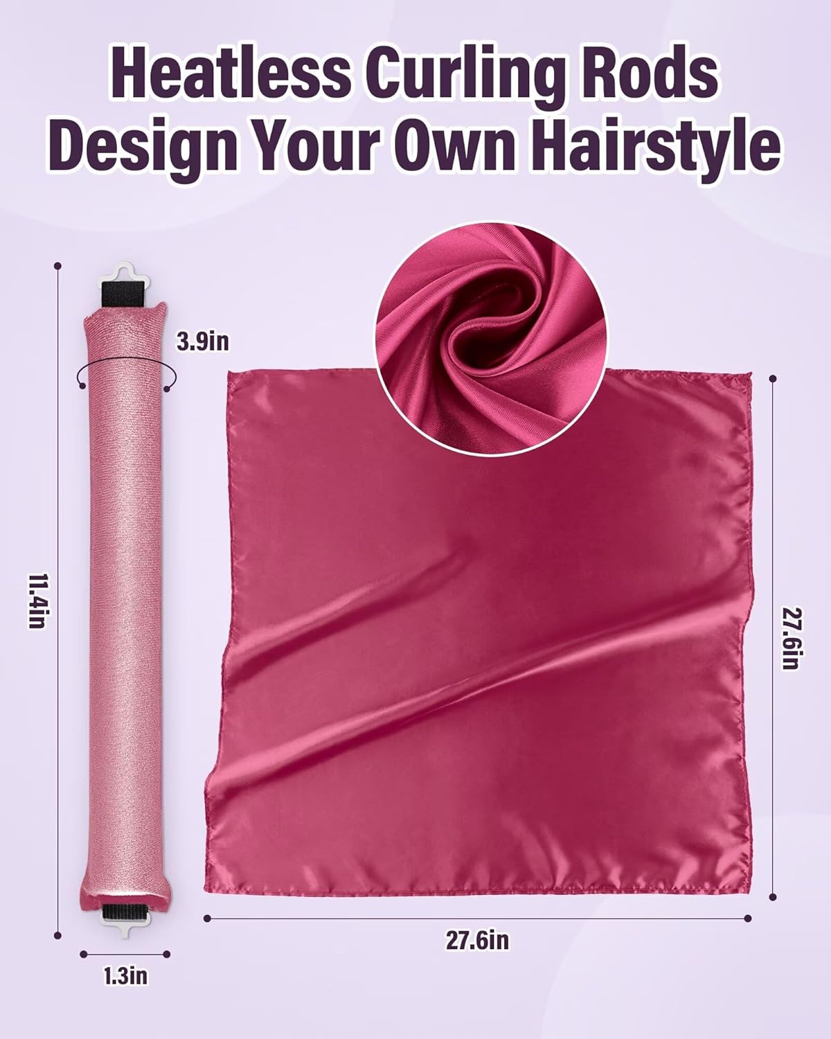 Heatless Hair Curler Overnight Curls-3 Pcs No Heat Curling Blowout Rod to Sleep In,Hair Rollers with Satin Scarf