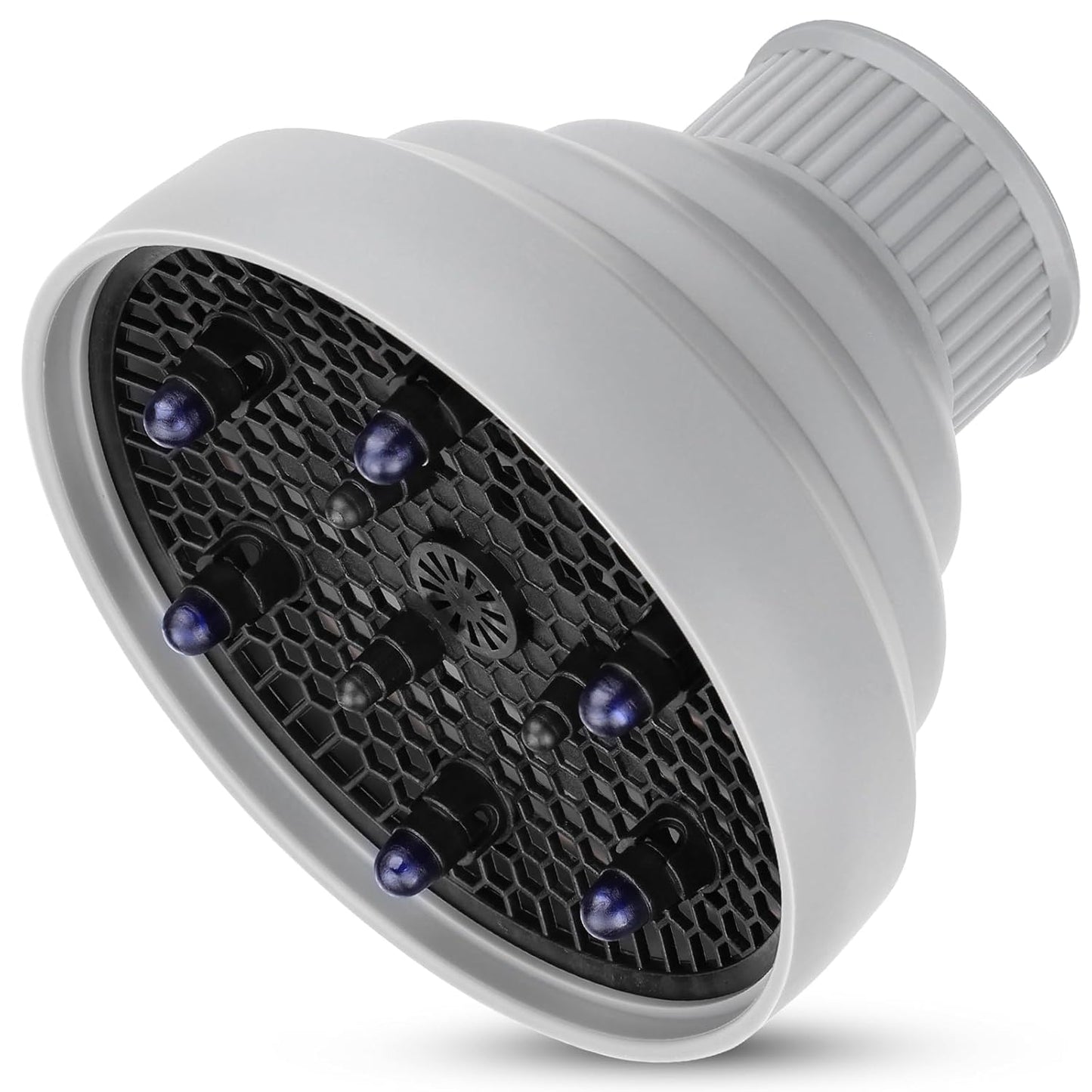 Segbeauty Collapsible Blow Dryer Diffuser, Travel Portable Hair Diffuser for Natural Curly Hair, Professional Lightweight Folding Diffuser Attachment for Dryers Nozzle 1.54 to 1.69 inches Gray