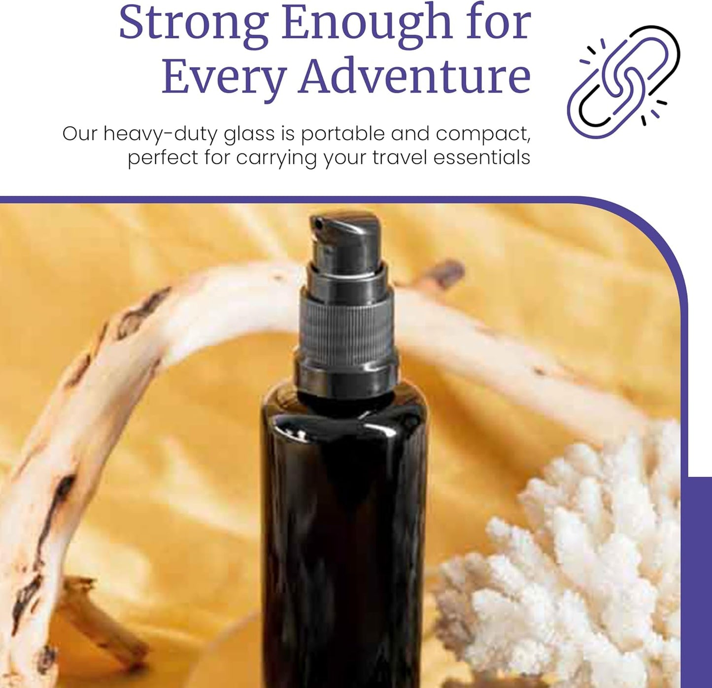 Infinity Jars 50 Ml (1.7 fl oz) Refillable Ultraviolet Black Glass Pump Bottles Leak-Proof Travel Containers for Toner, Sanitizer, Beard Oil, Hair Serum, Essential Oils 10-Pack