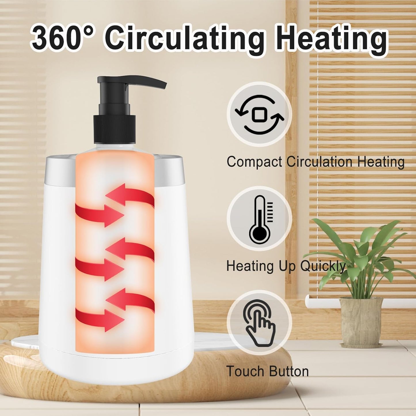 Massage Oil Warmer Professional Lotion Warmers for SPA, Automatic Oil Lotion Cream Warmer for Salon, Home, with Two Oil Bottle Dispenser (White)