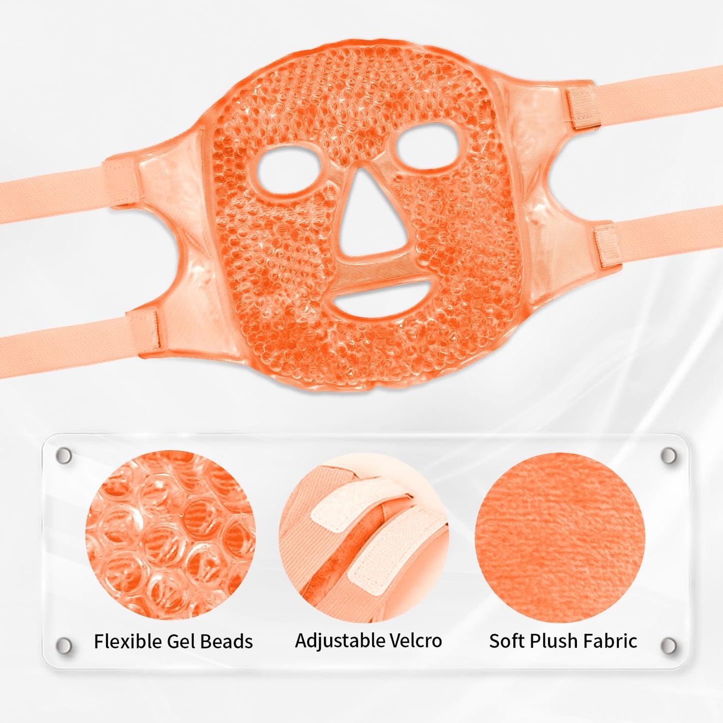 Reusable Ice Face Mask Set - Hot & Cold Therapy for Migraine, Wisdom Tooth Pain, Puffiness Relief with 2 Silicone Covers, Cooling Gel Pad for Swelling