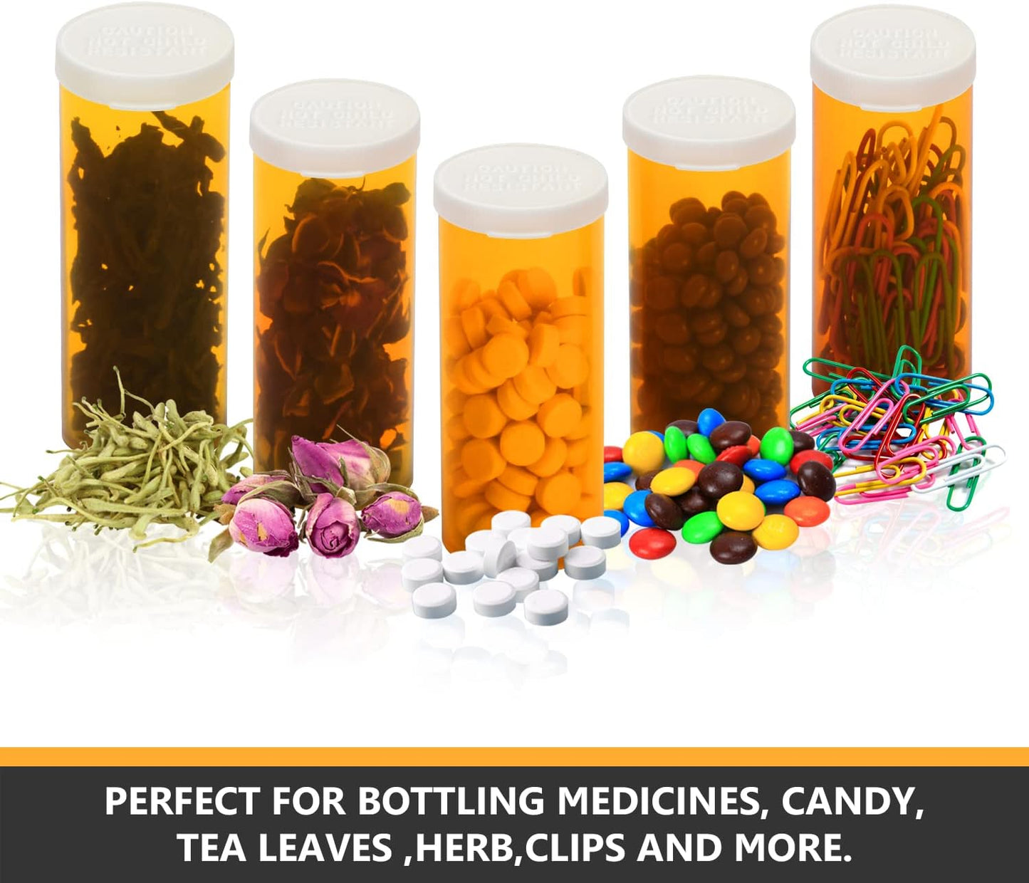 Empty Plastic Pill Bottles with Easy Open Snap Caps (Not Child Resistant), Prescription Medication Vials, Clear Containers Pill Cases Organizers (6 Dram, 12pcs)