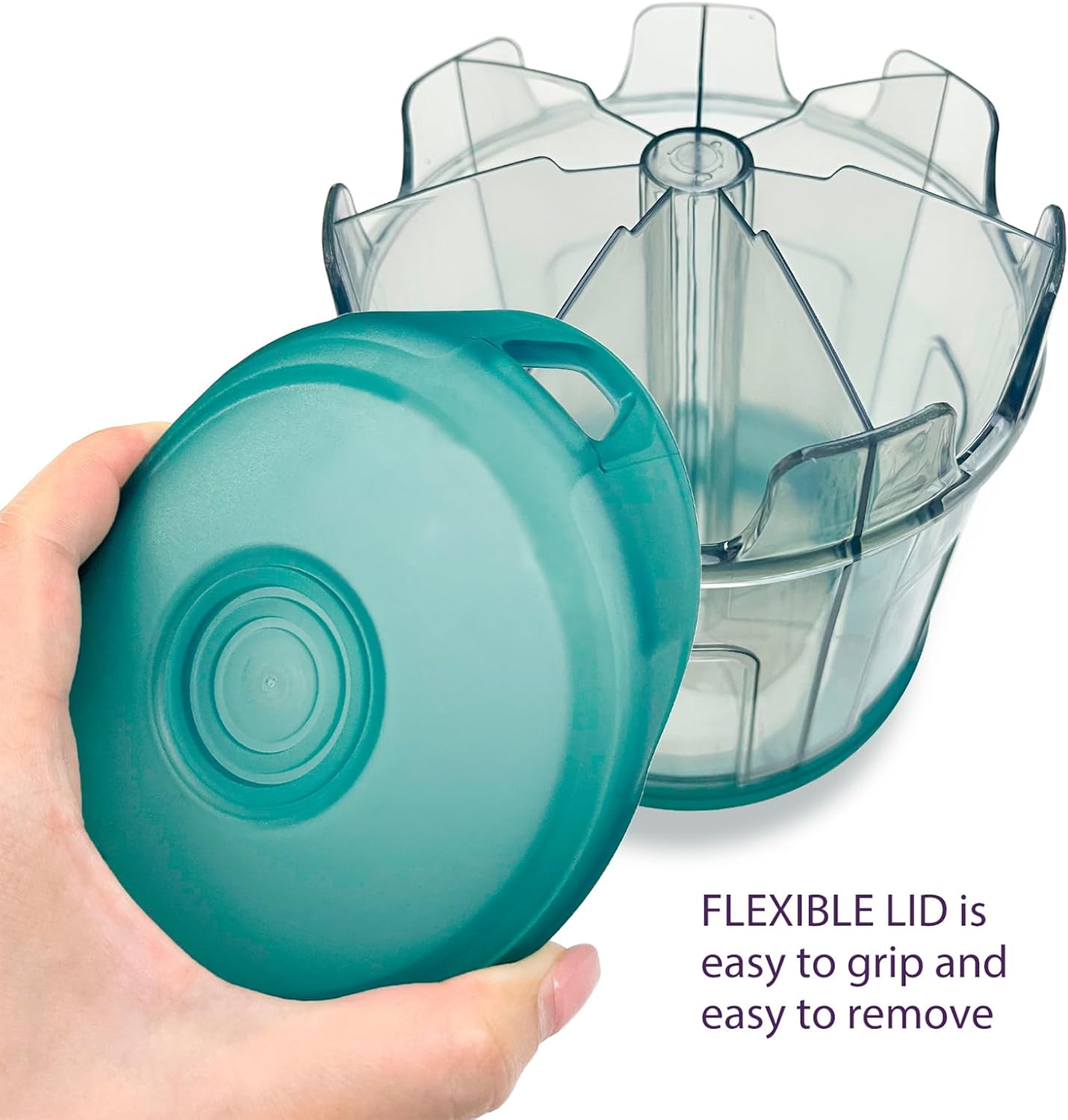 Extra Large Supplement Organizer with XL 7 Large Compartments, TPU Soft Lid Easy to Load and to Use Pill Dispenser, 1 Month Jumbo Vitamin Holder Medicine Storage