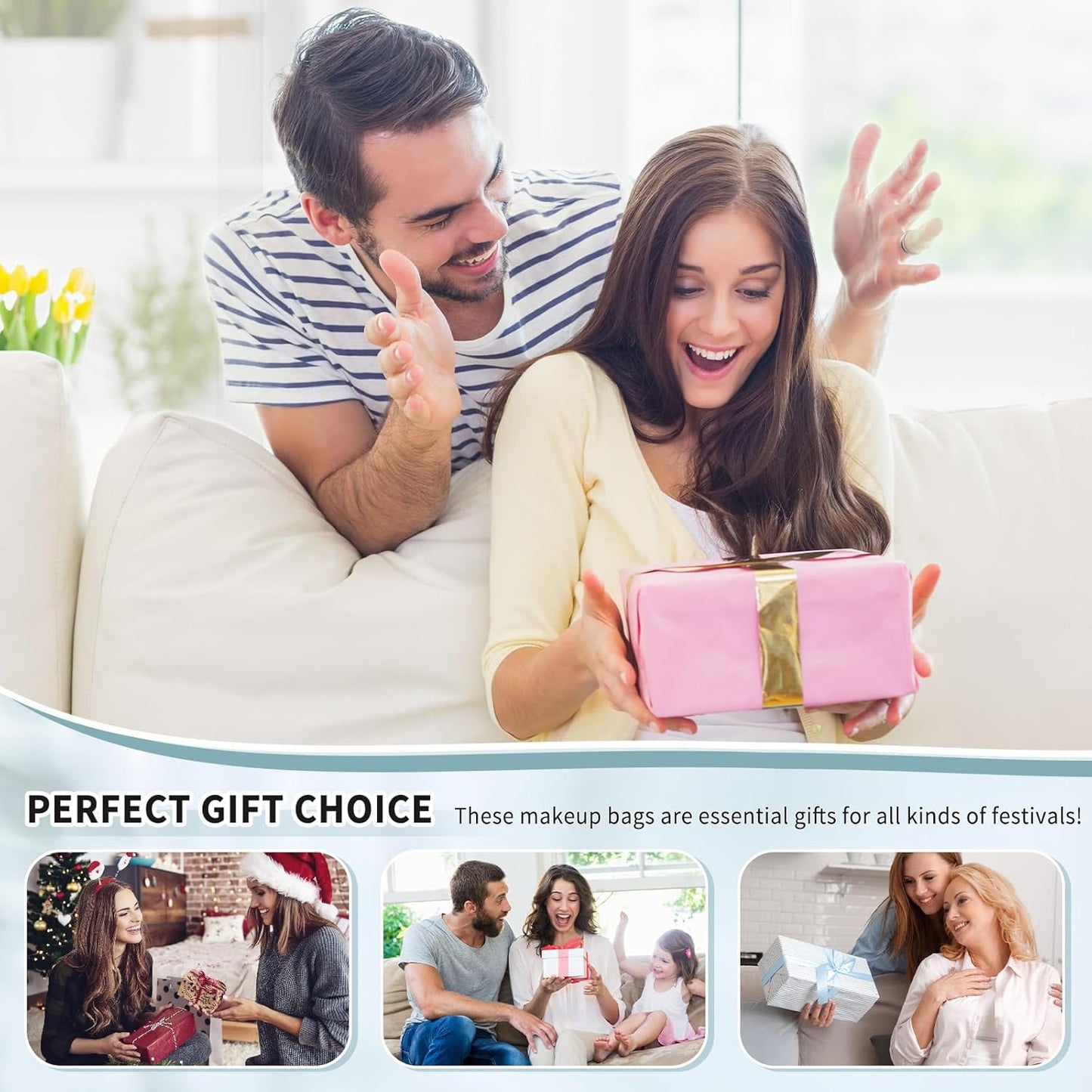 Cute Quilted Floral Makeup Bag(3Pcs)，Coquette Aesthetic Cosmetic Bag，Travel Toiletry Bags， Kawaii Aesthetic pouch for Women (2 - Long Branch Flower)