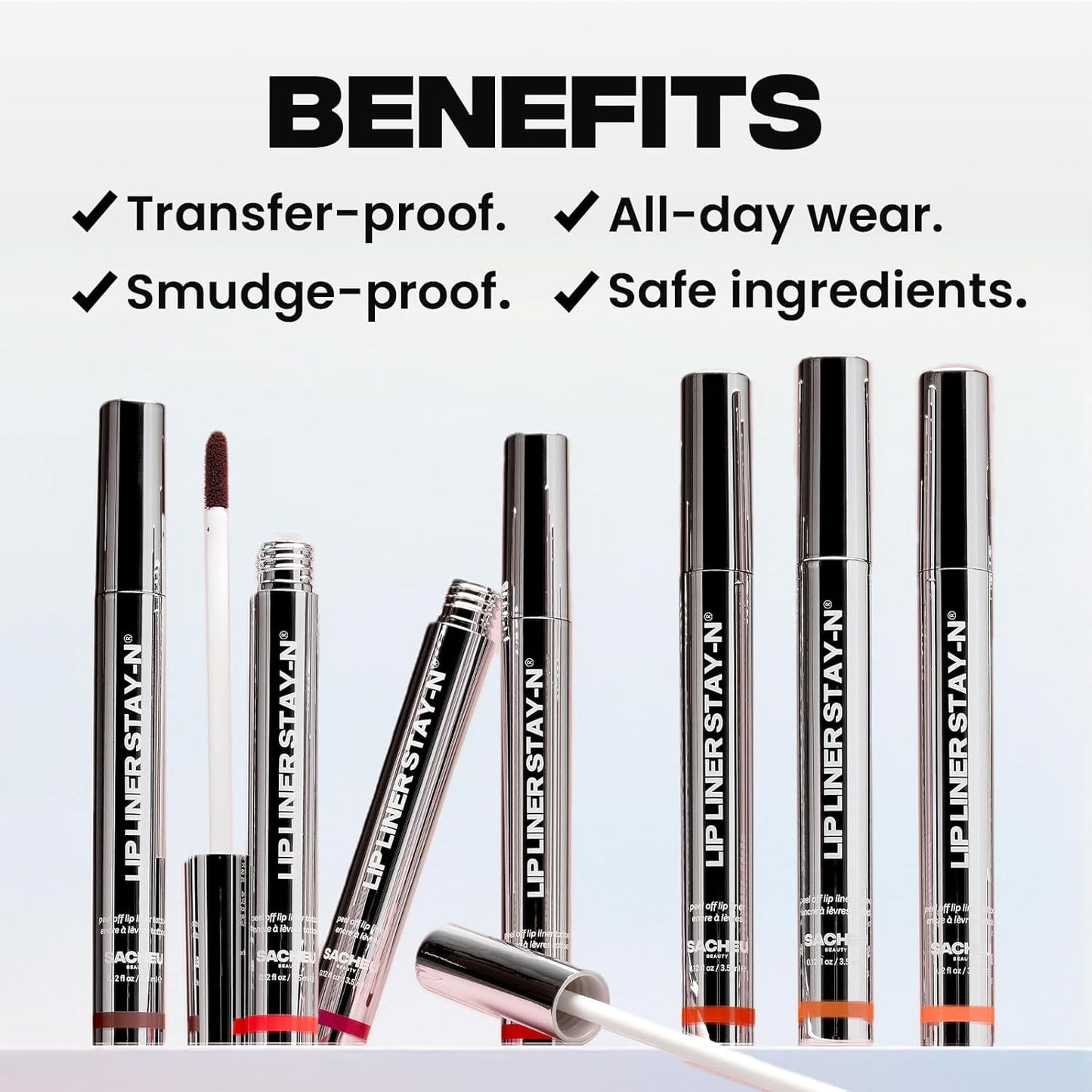 Sacheu Lip Liner STAY-N Peel Off Lip Stain — Long Lasting Matte Lip Tattoo Transfer Proof Lipstain Infused with Hyaluronic Acid & Vitamin E for All Skin Types — Vegan & Cruelty-Free, SINamon
