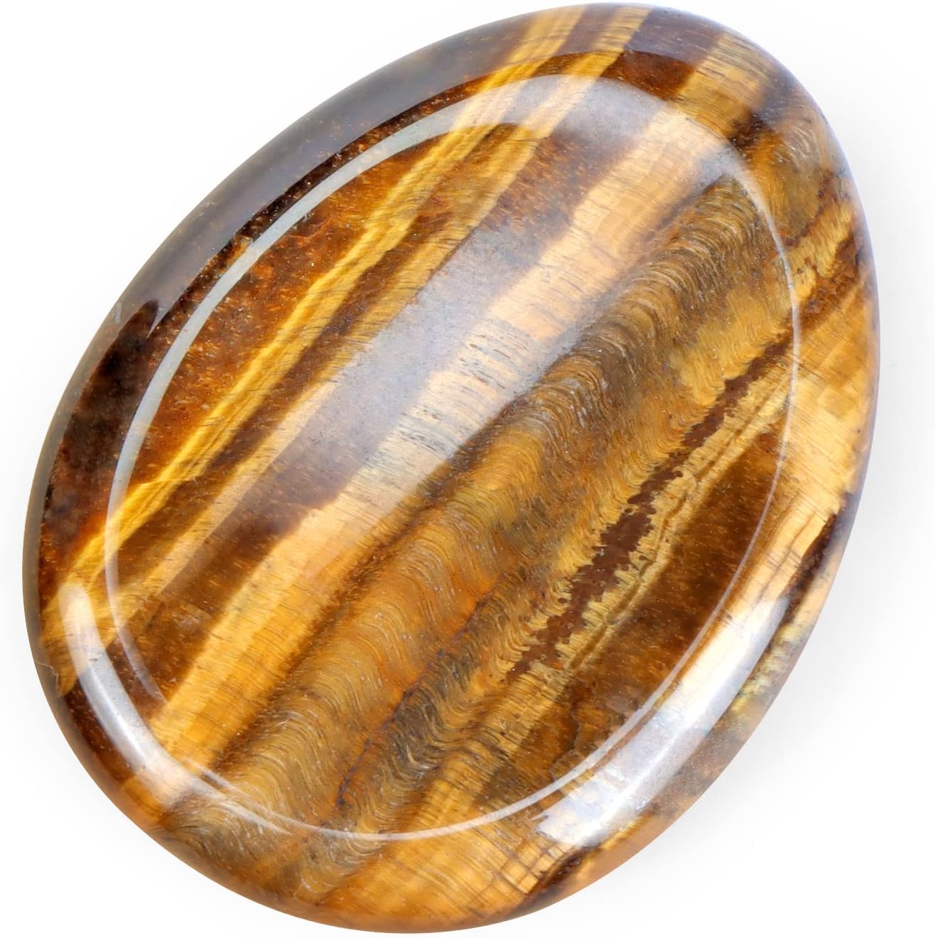 Artistone Tiger Eye Crystal Chakra Thumb Worry Stone Teardrop Reiki Healing Stone Pocket Palm Stones for Anxiety Stress Relief Meditation Therapy Geometry Home Decor