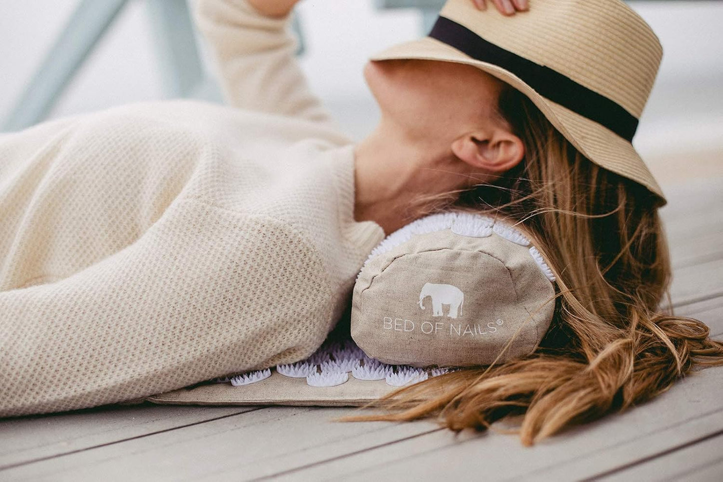 Bed of Nails Original Premium Comfortable ECO Acupressure Pillow Lumbar Cushion, 2142 Acupuncture Pressure Points for Neck Pain, Back Pain, Stress Relief with Drawstring Bag, 15x6x4