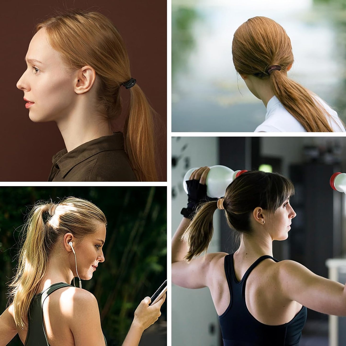 16Pcs Hair Ties For Thick Hair, Strong Stretchy Hair Bands For Women Girls, No Slip Braided Hair Ties No Damage, Ponytail Holders-Exceptionally Secure with Gentle Hold (Set 8)