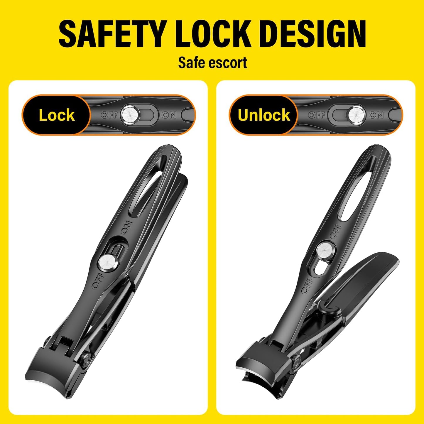 Ultra Wide Jaw Opening Nail Clippers Set, Extra Long Handle Toenail Clippers for Seniors Thick Toenails, Heavy Duty Large Clippers Cutter, Fingernail Clippers Gifts for Seniors, Men & Women Elderly