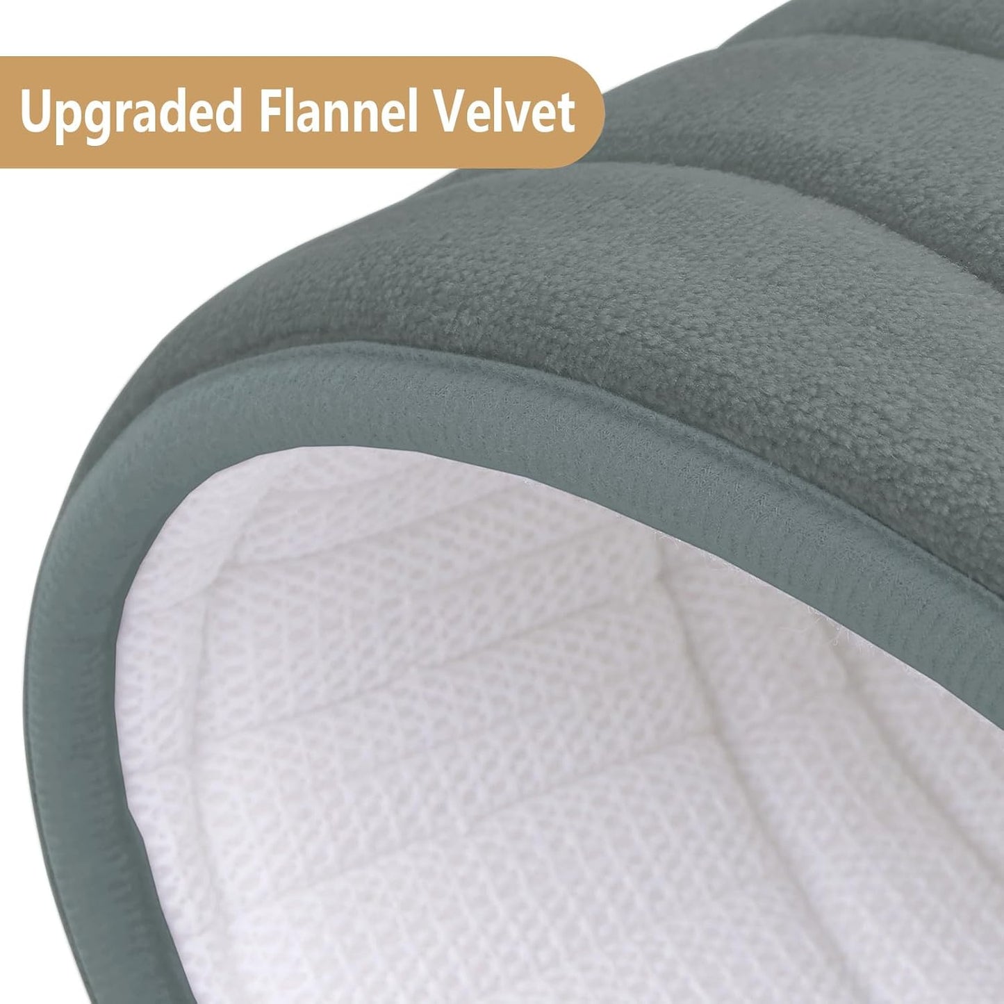 Buganda Memory Foam Toilet Rugs U-Shaped 24x20, Ultra Soft and Absorbent Bathroom Rugs, Non-Slip Toilet Bath Mat, Machine Wash Dry, Contour Bath Rugs for Toilet Base, Grey