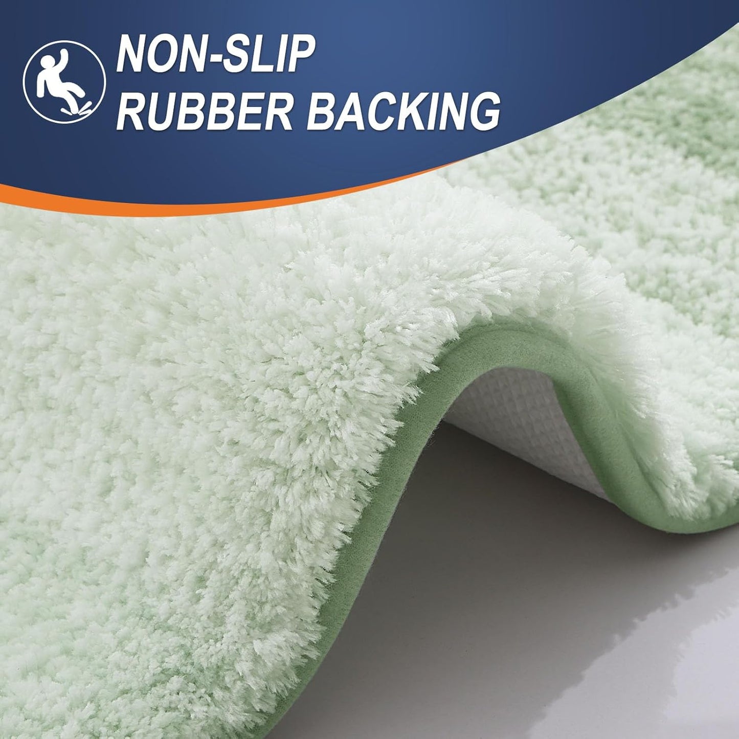 OLANLY Bathroom Runner Rugs 70x24, Extra Soft Absorbent Microfiber Bath Rugs, Rubber Backing, Quick Dry, Washable Bath Mats for Bathroom Floor, Tub and Shower, Home Decor Accessories, Sage Green